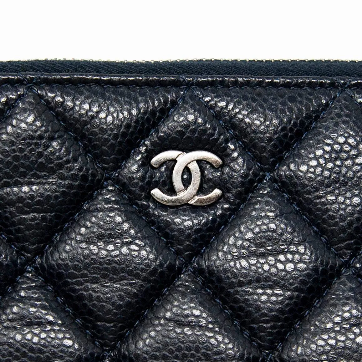 Chanel Navy Medium O Case Pouch