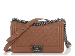 Chanel Old Medium Tan Caviar Boy Bag