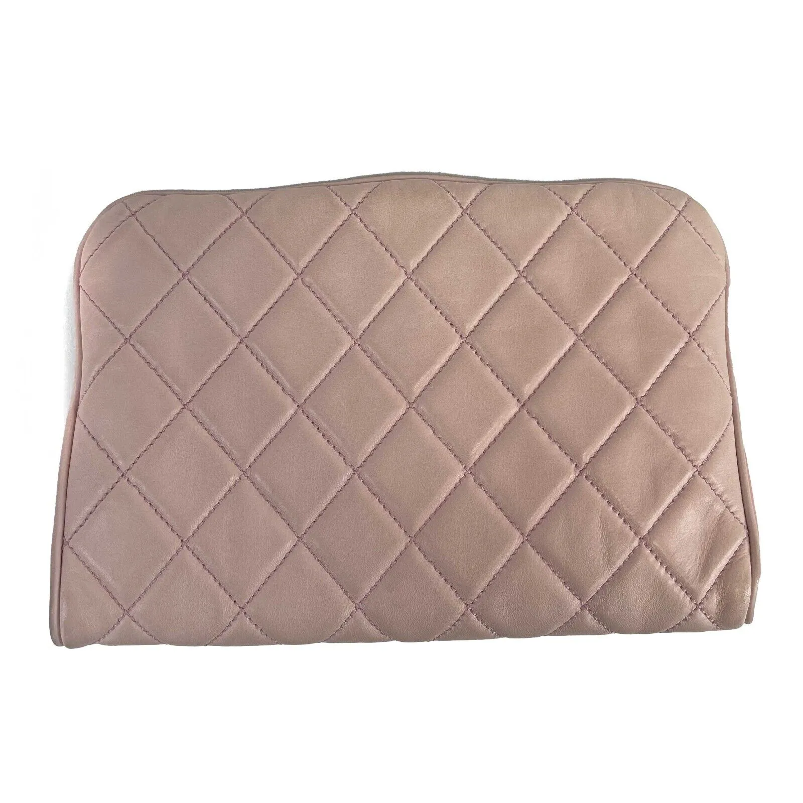 Chanel Rare clutch leather Pink CC quilted with matching coin purse 08 / 09