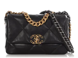 Chanel Small Black Quilted Lambskin 19 Flap