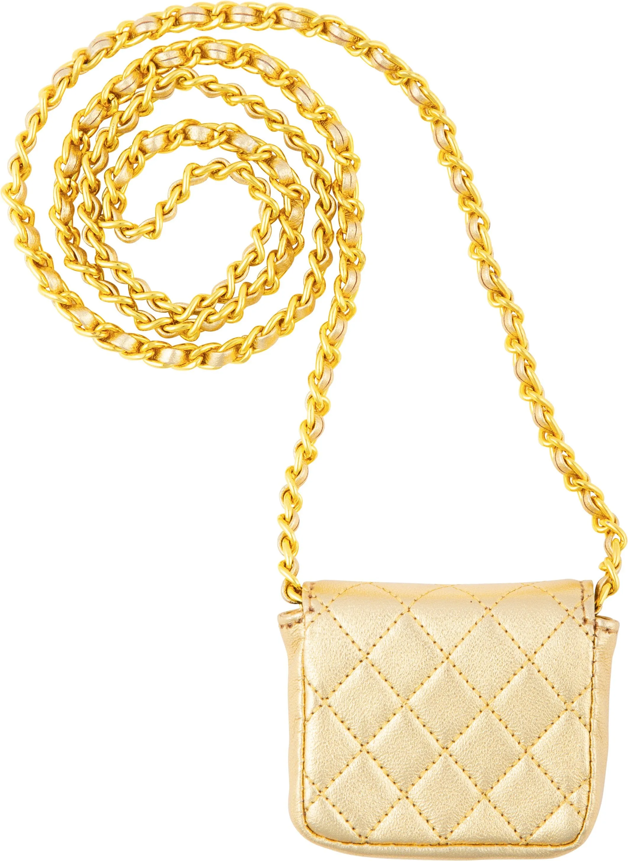 Chanel Spring 1992 Gold Micro Mini Crossbody Bag