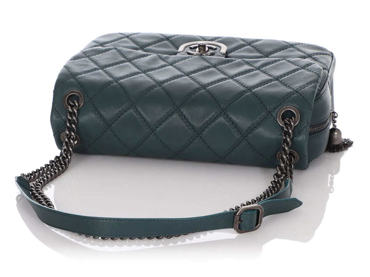 Chanel Vert Pétrole Quilted Calfskin Flap