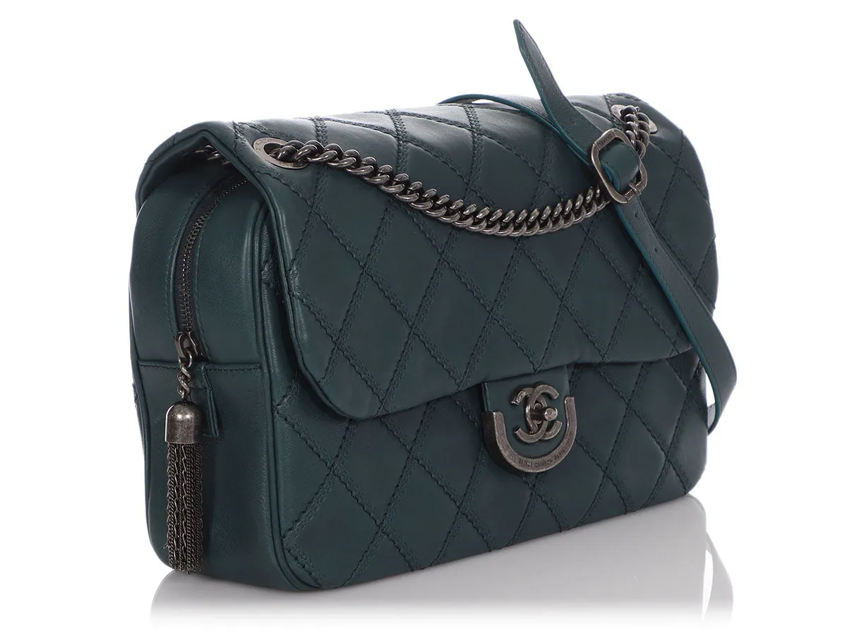 Chanel Vert Pétrole Quilted Calfskin Flap