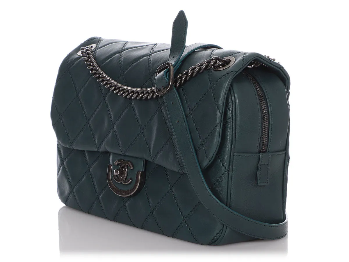 Chanel Vert Pétrole Quilted Calfskin Flap