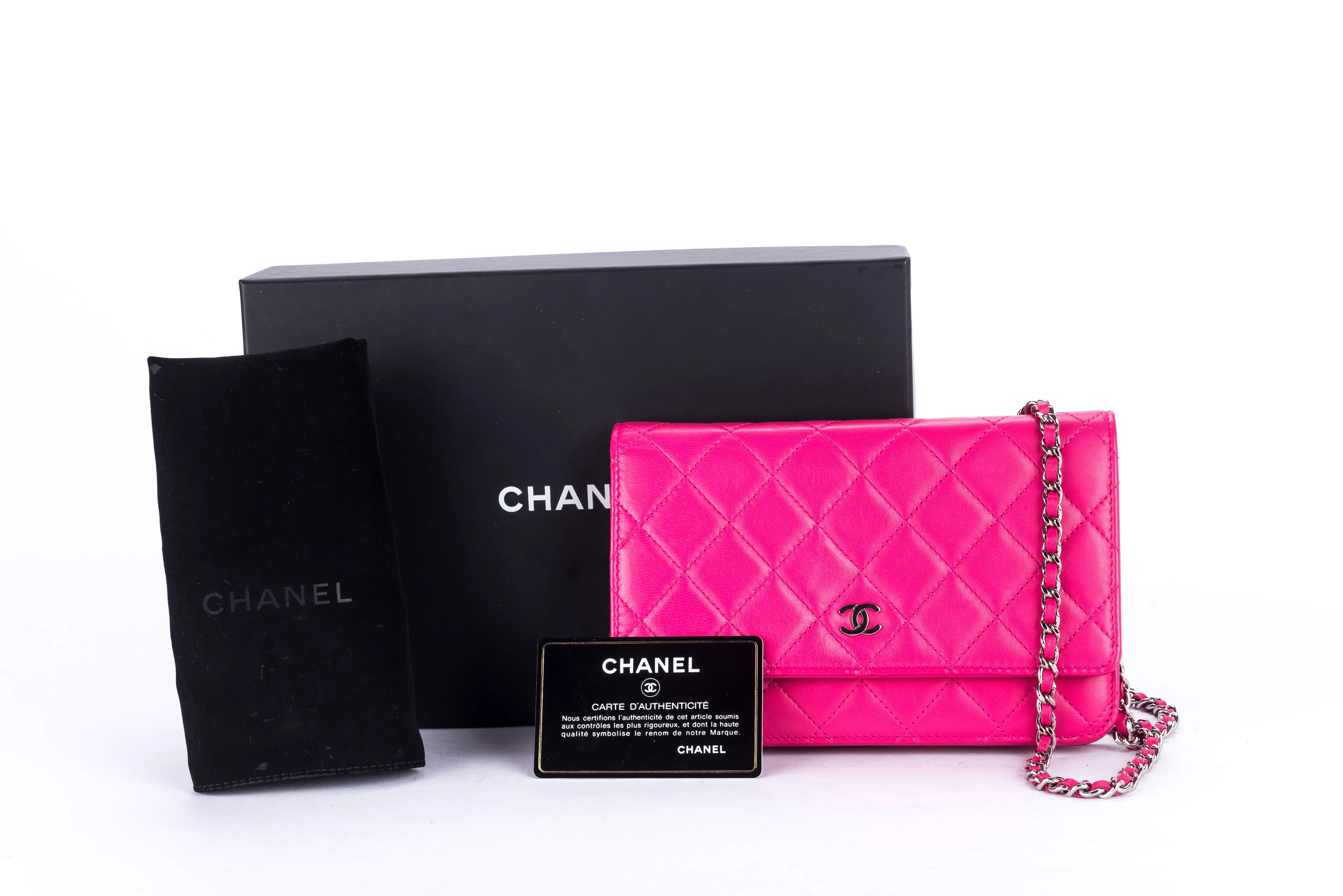 Chanel Wallet & Chain S_N Pink Color with Card, Dust Cover & Box