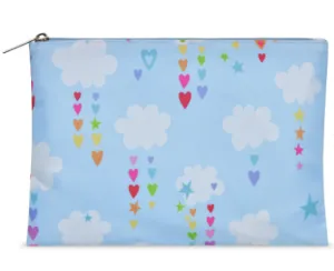 Cheerful clouds cosmetic bag