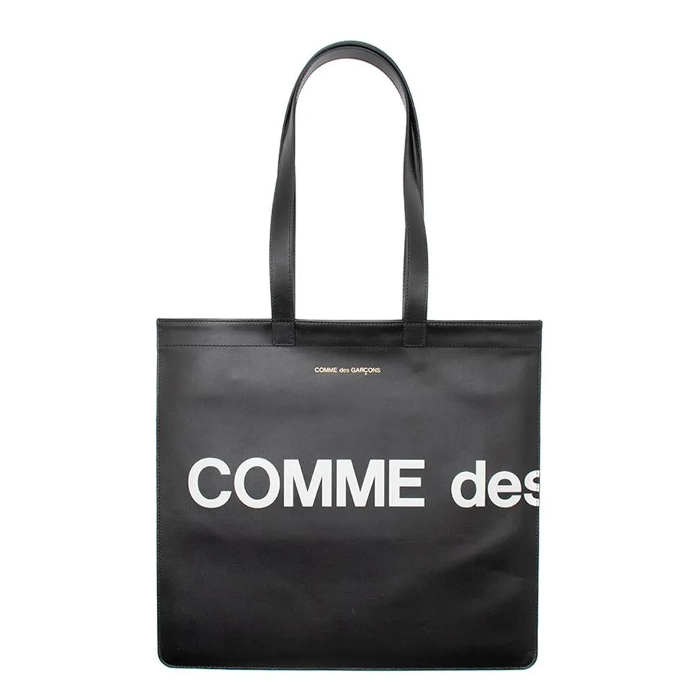 COMME des GARÇONS Huge Logo Leather Tote / Black