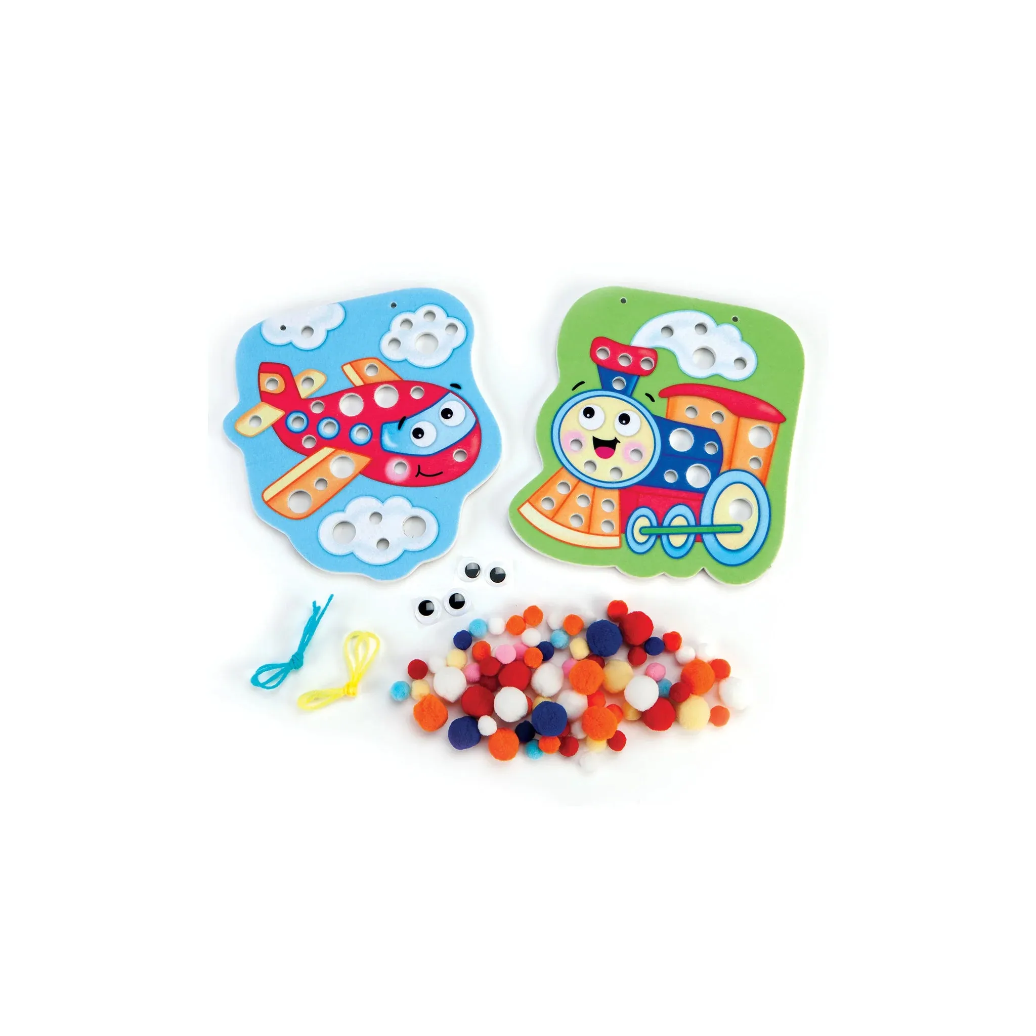 Creativity for Kids 6358 Sensory Pom Pom Pictures-Transportation