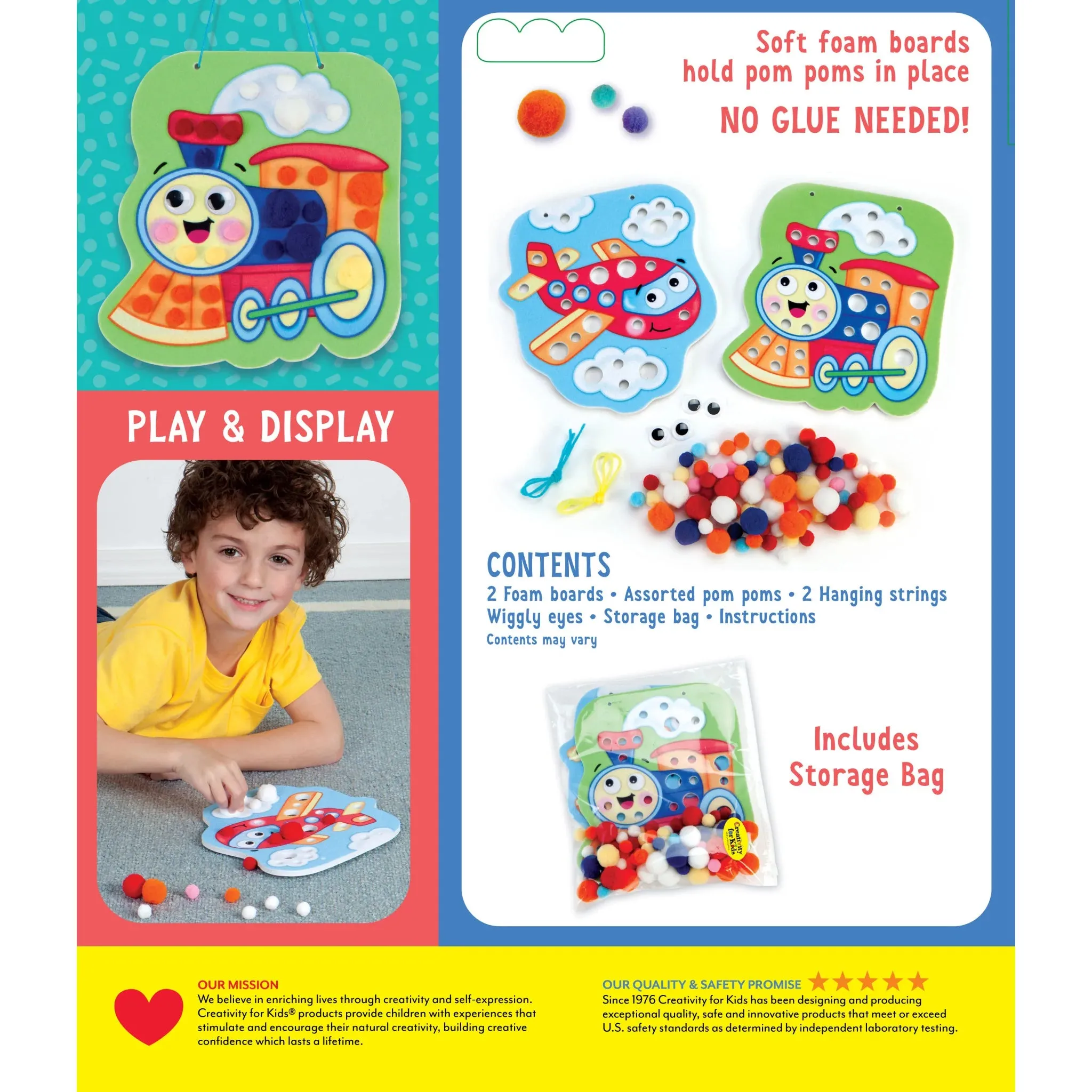 Creativity for Kids 6358 Sensory Pom Pom Pictures-Transportation