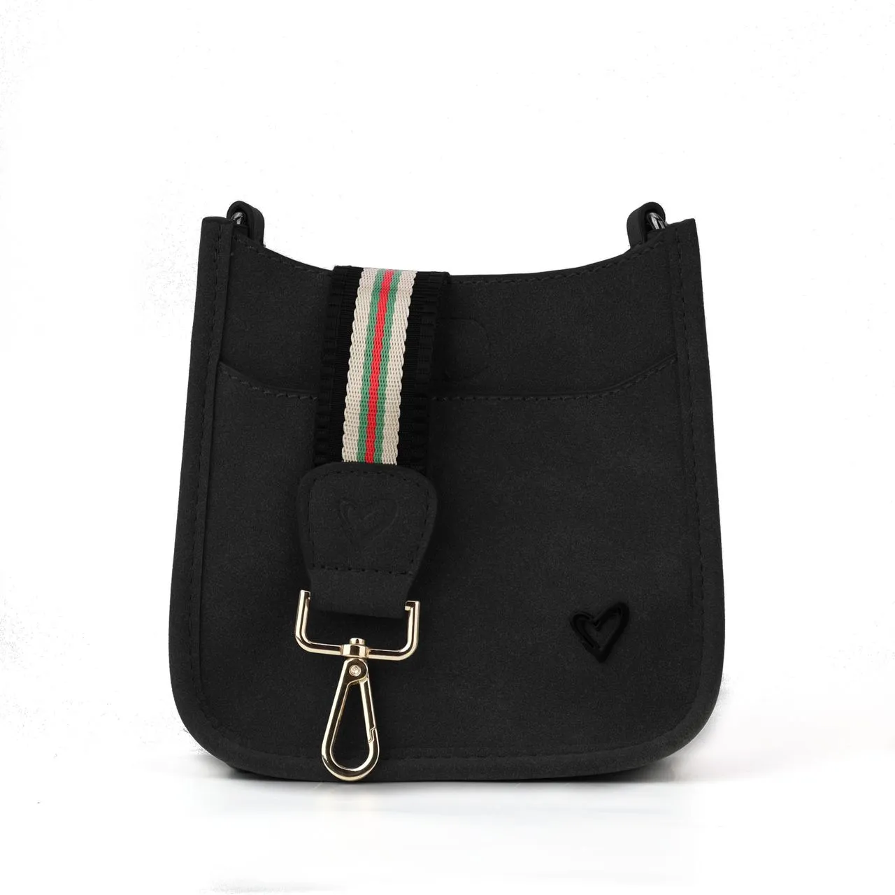 Elm Mini Vegan Suede Messenger - Black