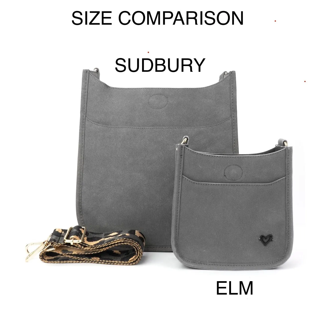 Elm Mini Vegan Suede Messenger - Grey