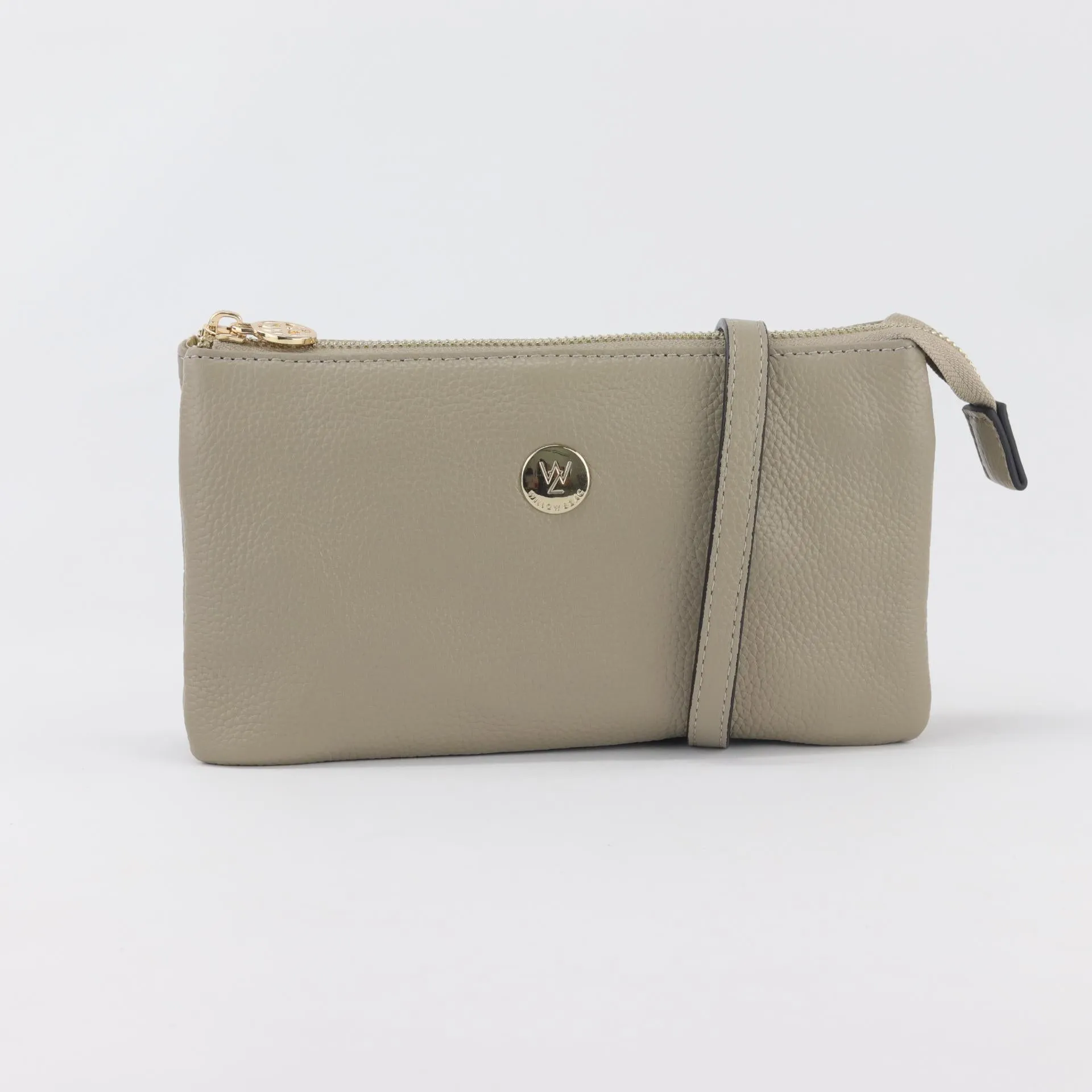 Evie pebbled leather clutch crossbody