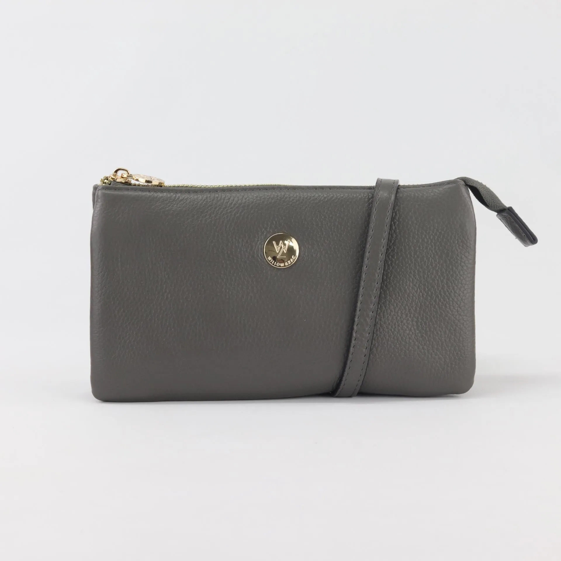 Evie pebbled leather clutch crossbody