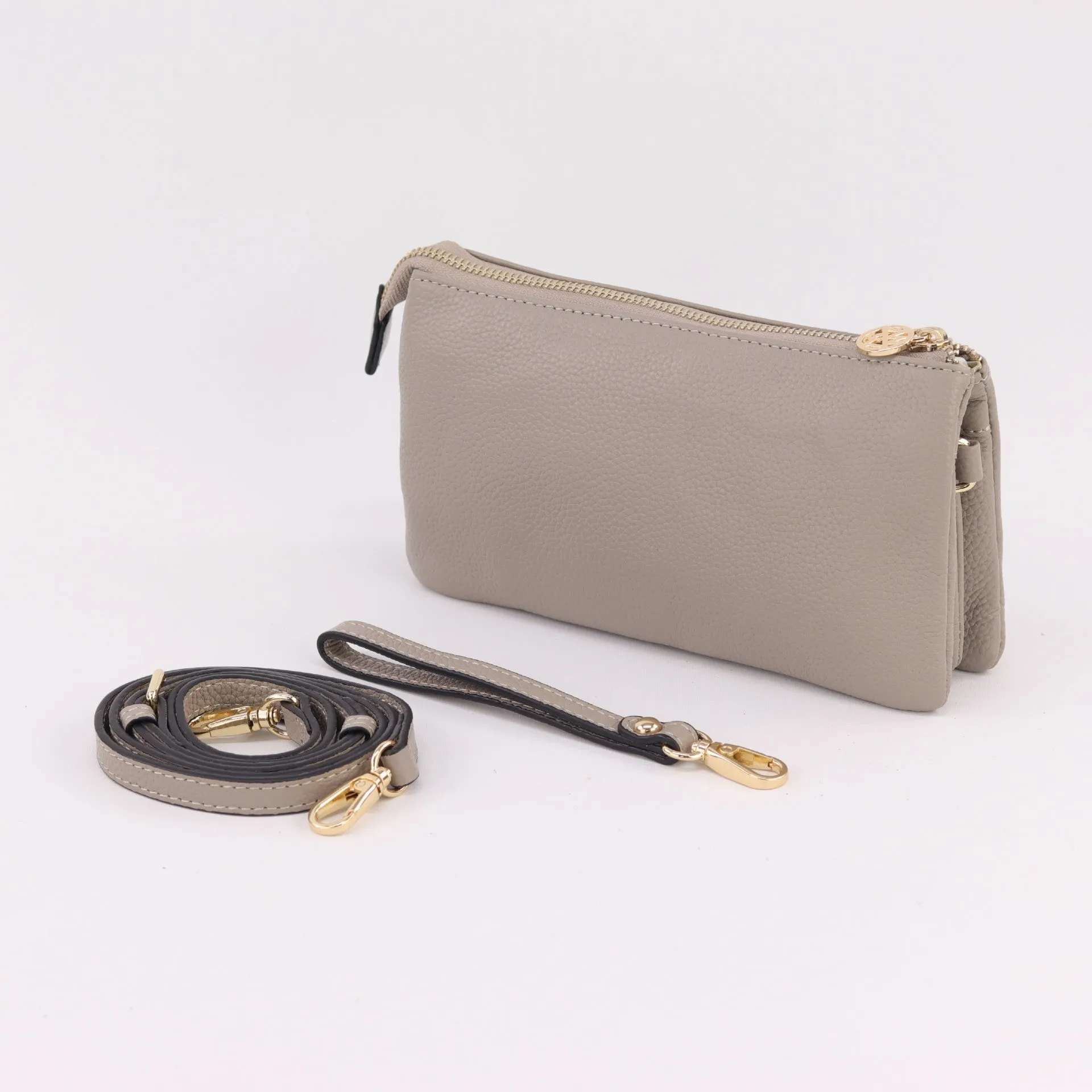 Evie pebbled leather clutch crossbody