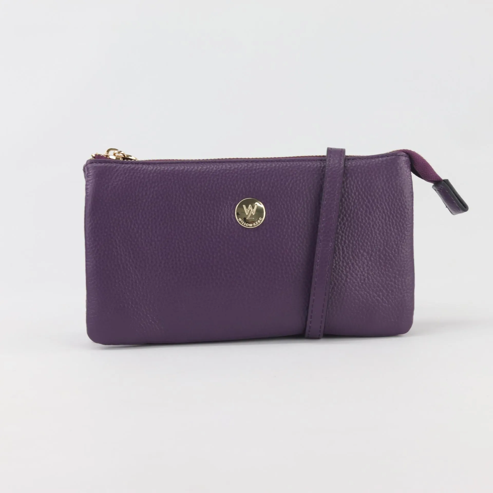 Evie pebbled leather clutch crossbody