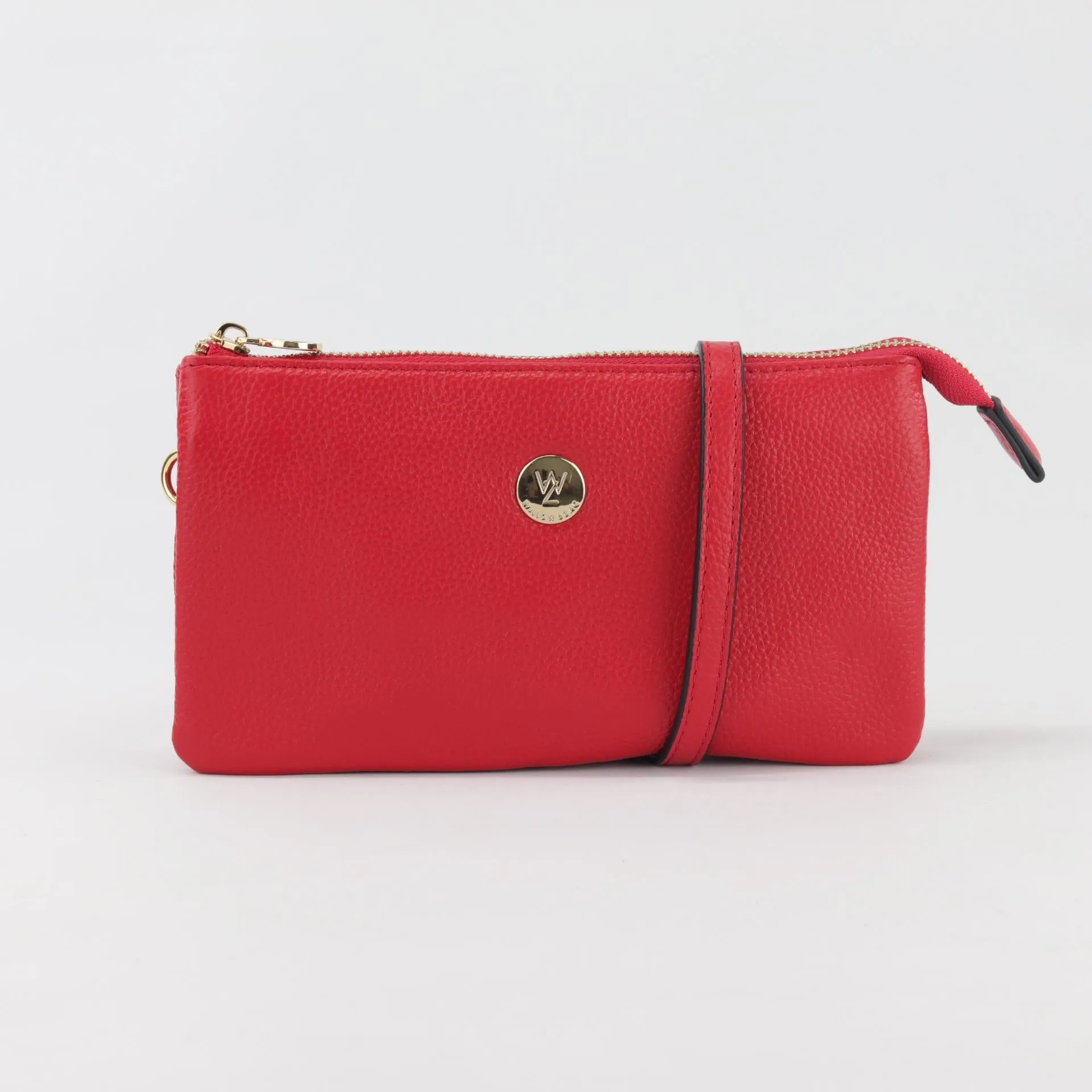 Evie pebbled leather clutch crossbody