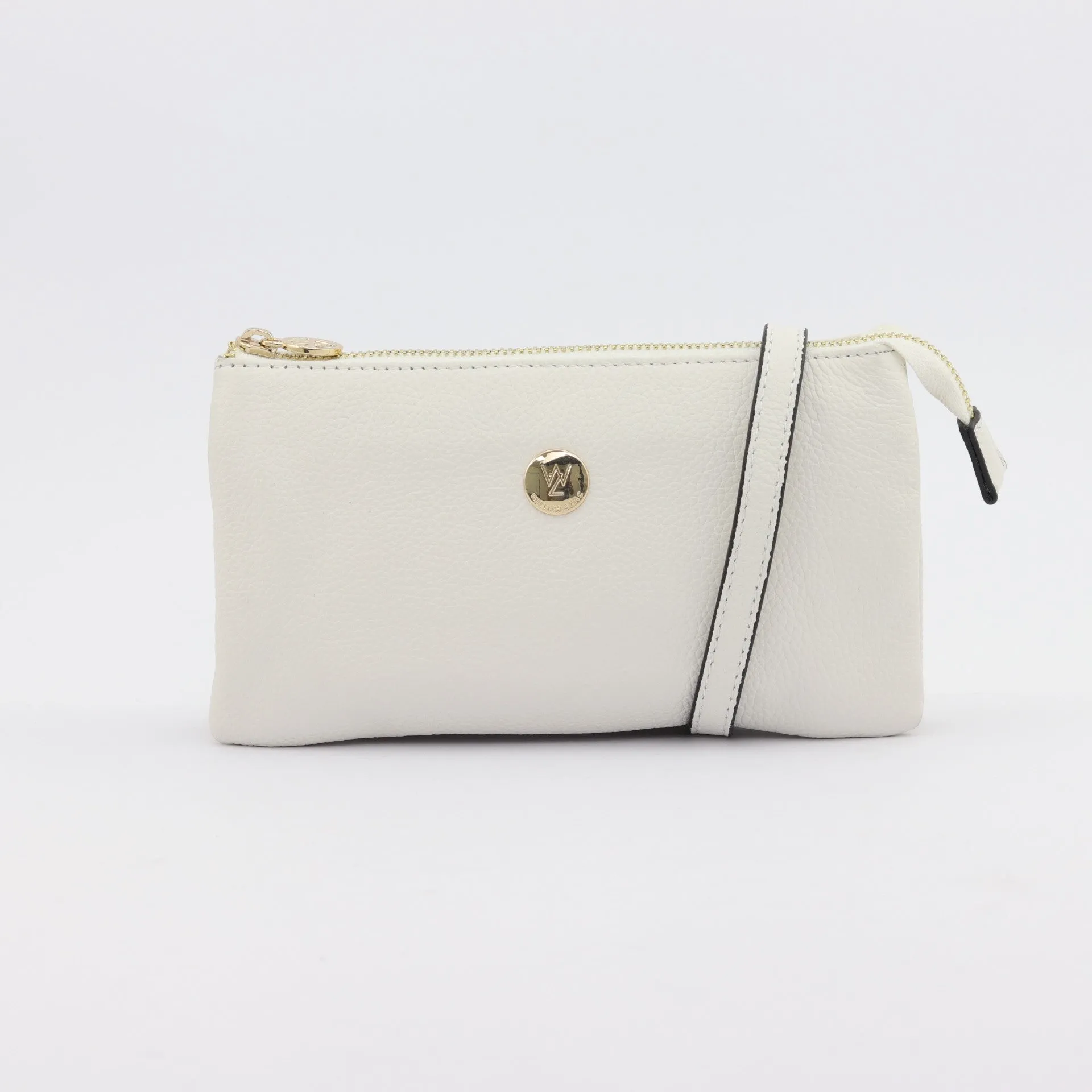 Evie pebbled leather clutch crossbody