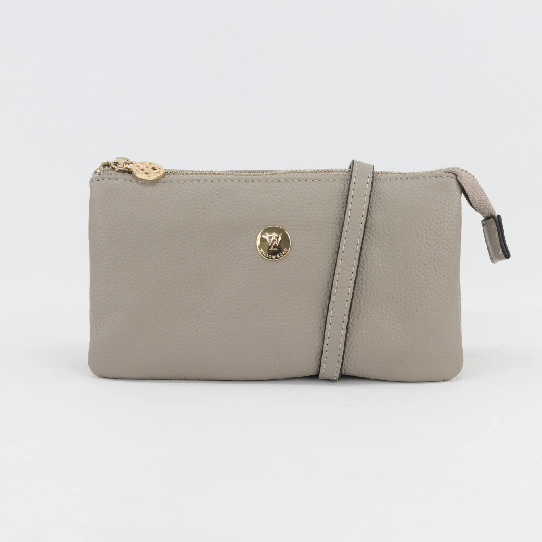 Evie pebbled leather clutch crossbody