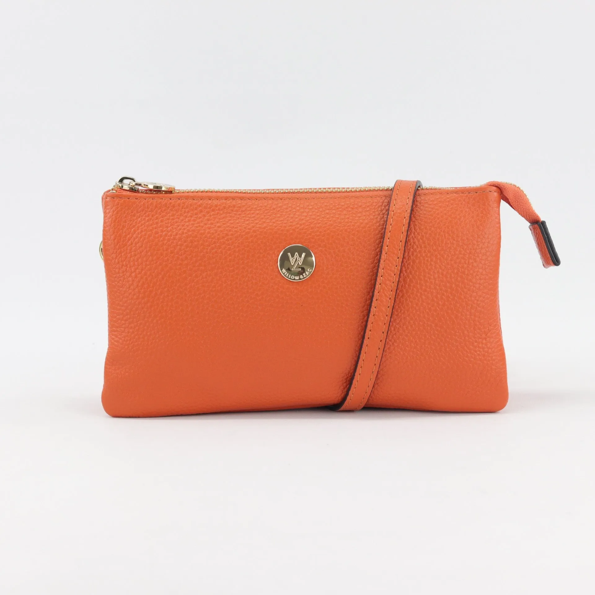 Evie pebbled leather clutch crossbody