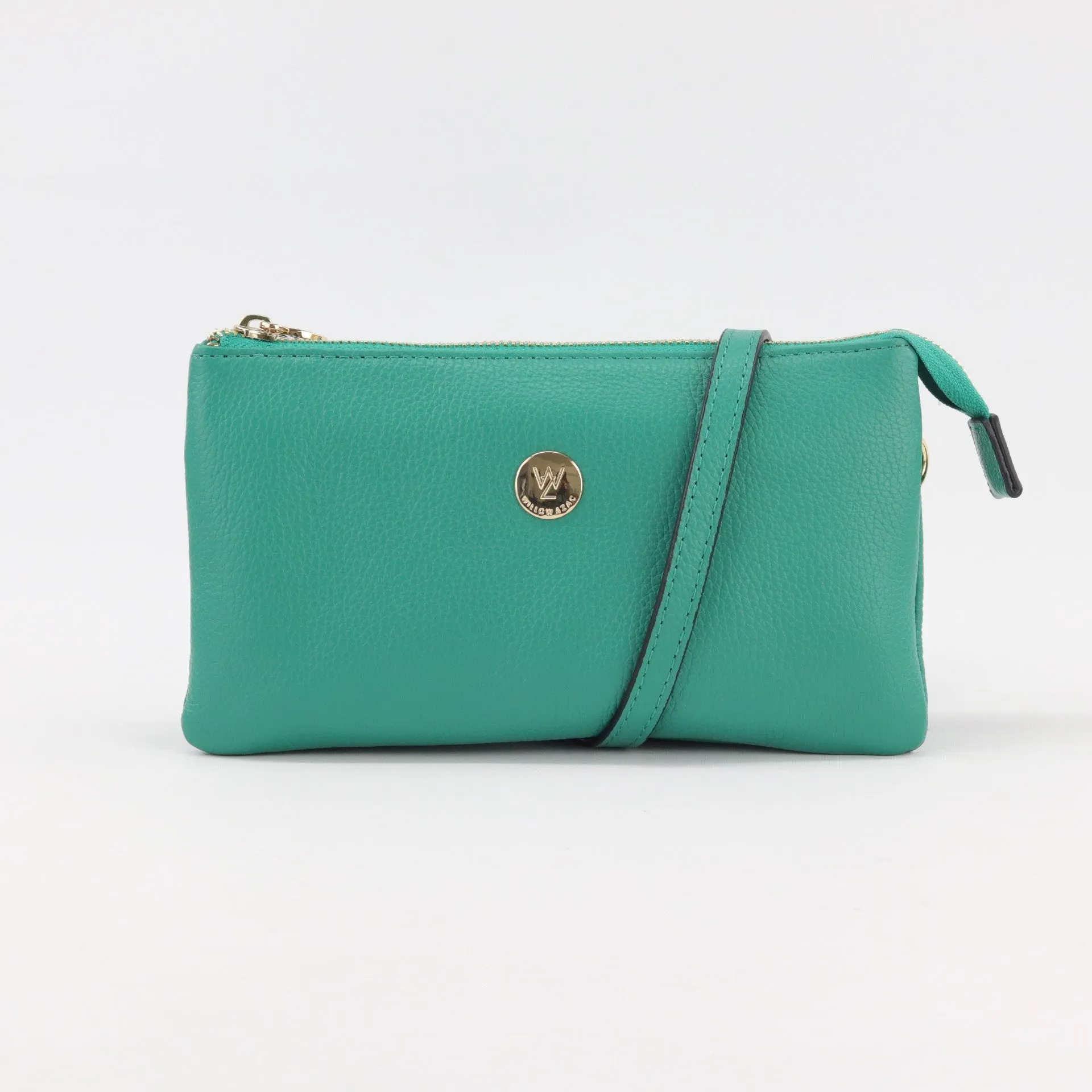 Evie pebbled leather clutch crossbody