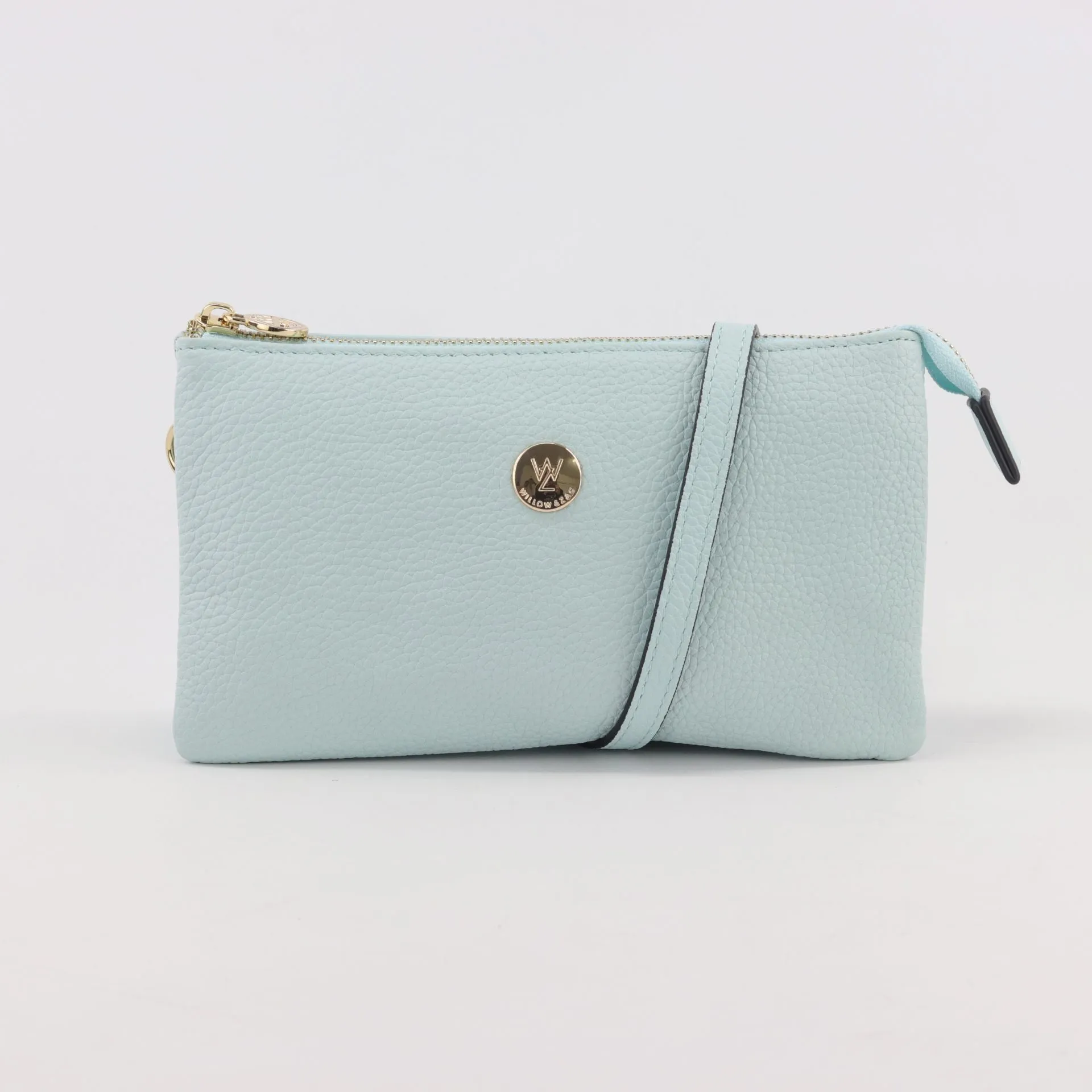 Evie pebbled leather clutch crossbody