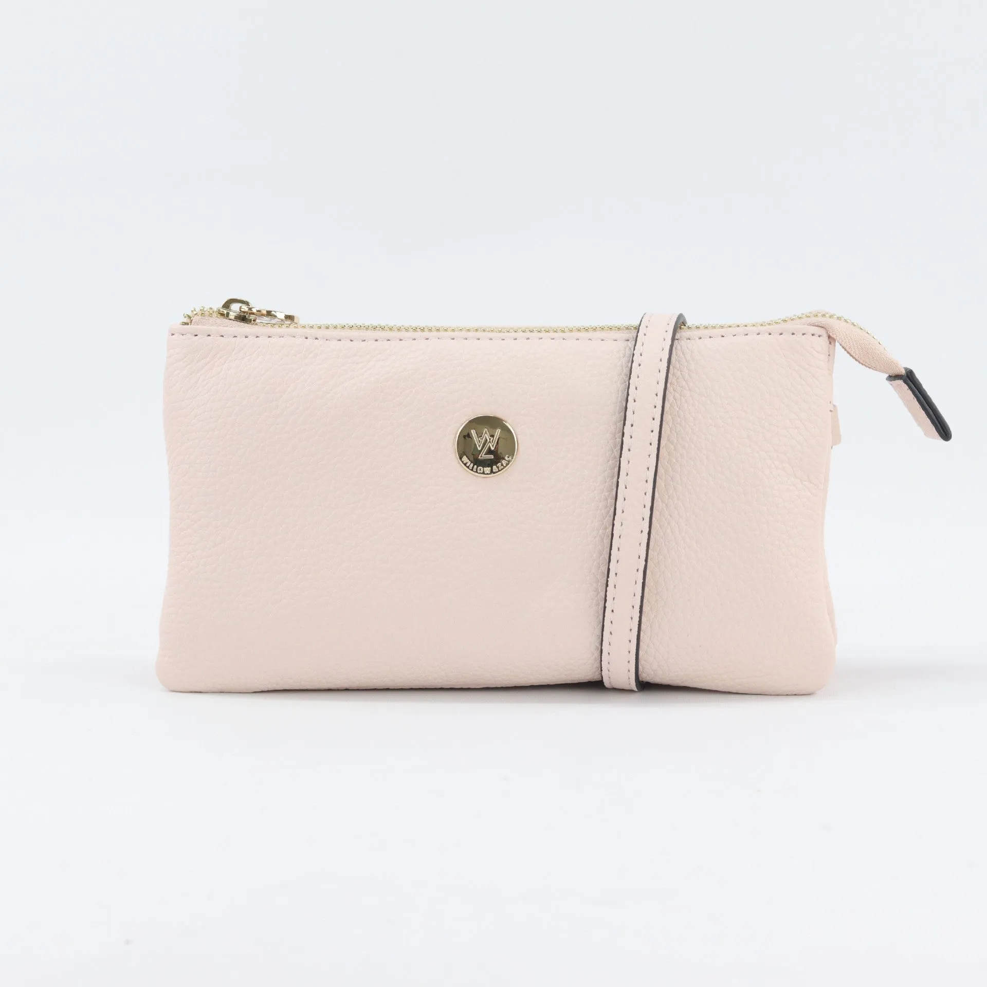 Evie pebbled leather clutch crossbody