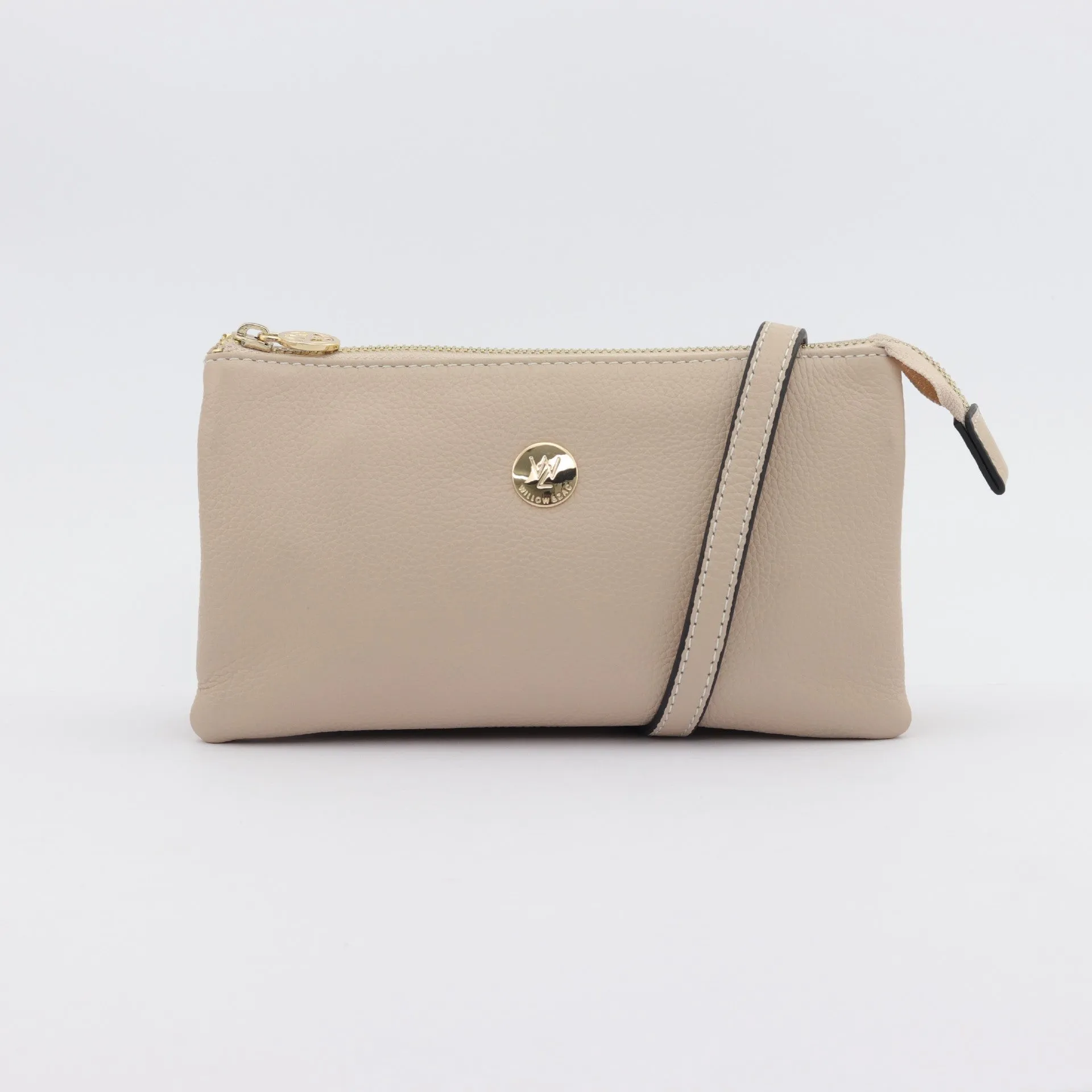 Evie pebbled leather clutch crossbody