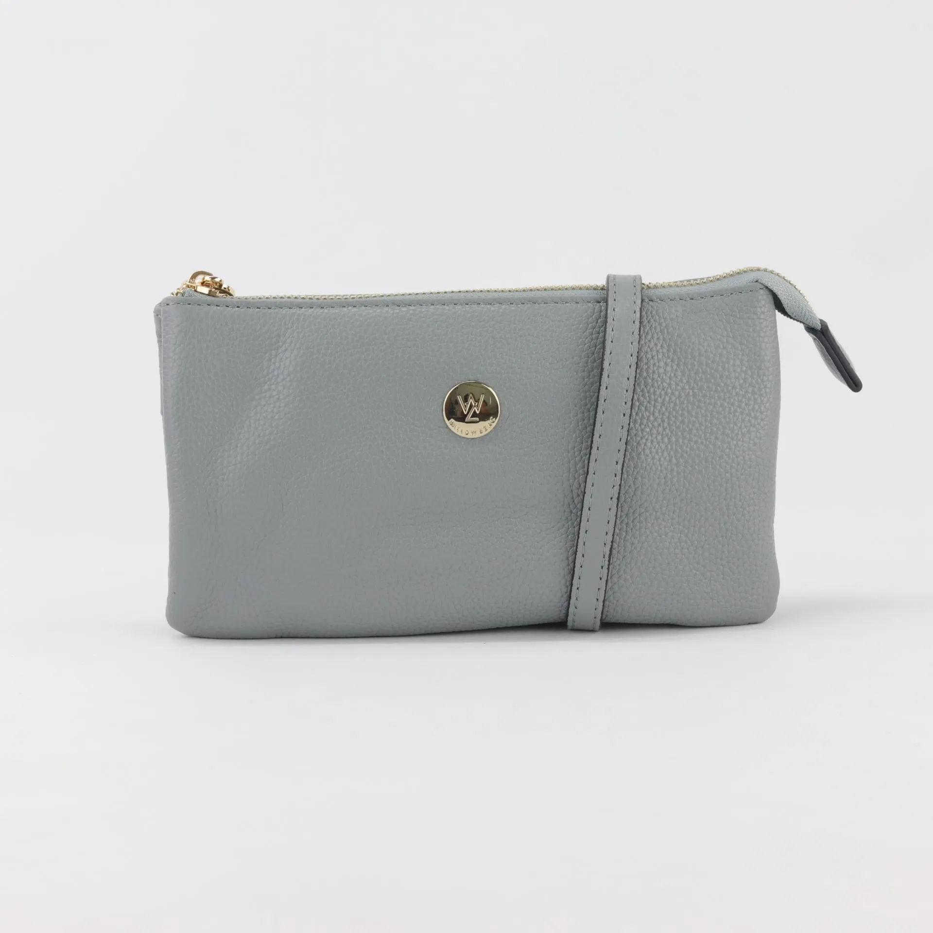 Evie pebbled leather clutch crossbody