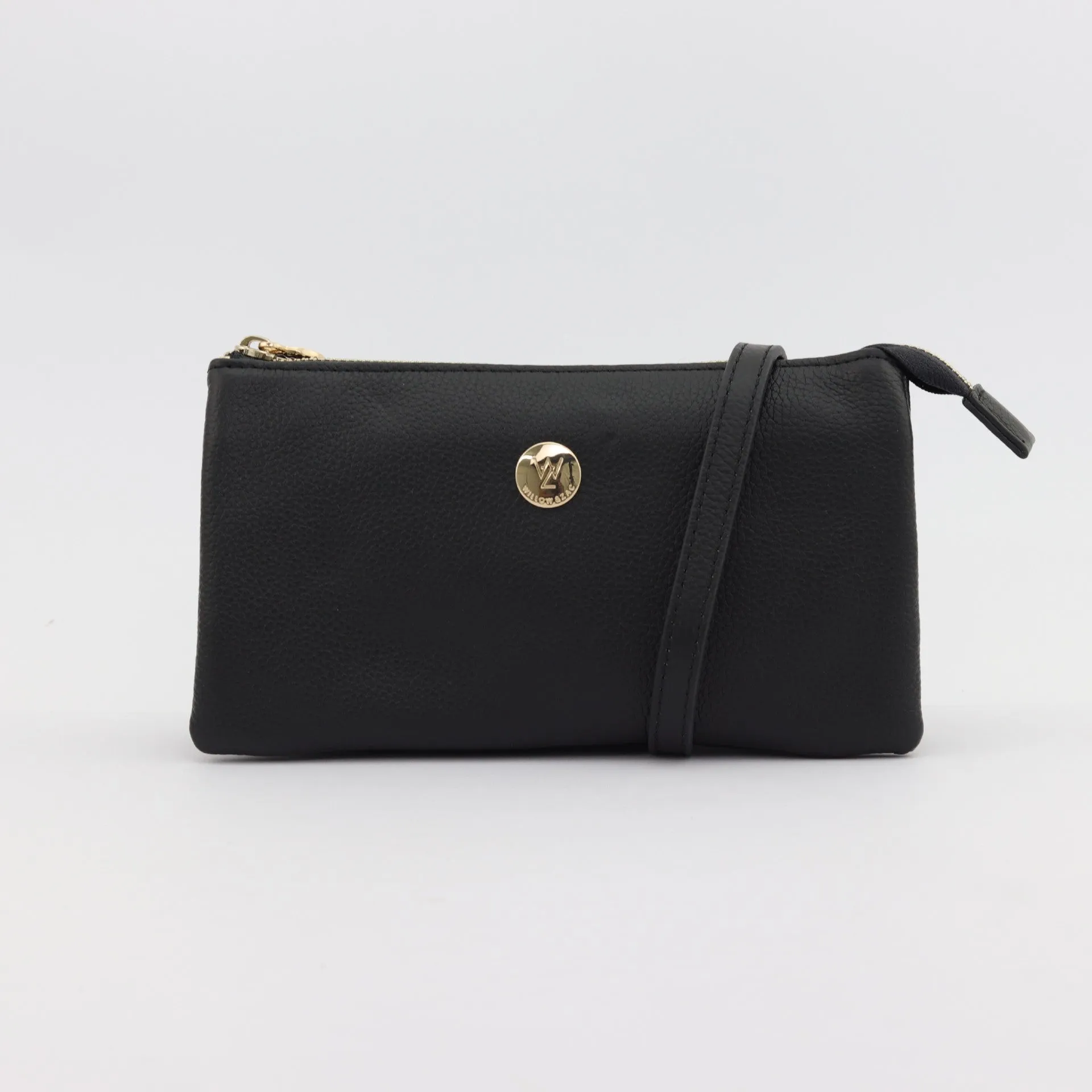 Evie pebbled leather clutch crossbody