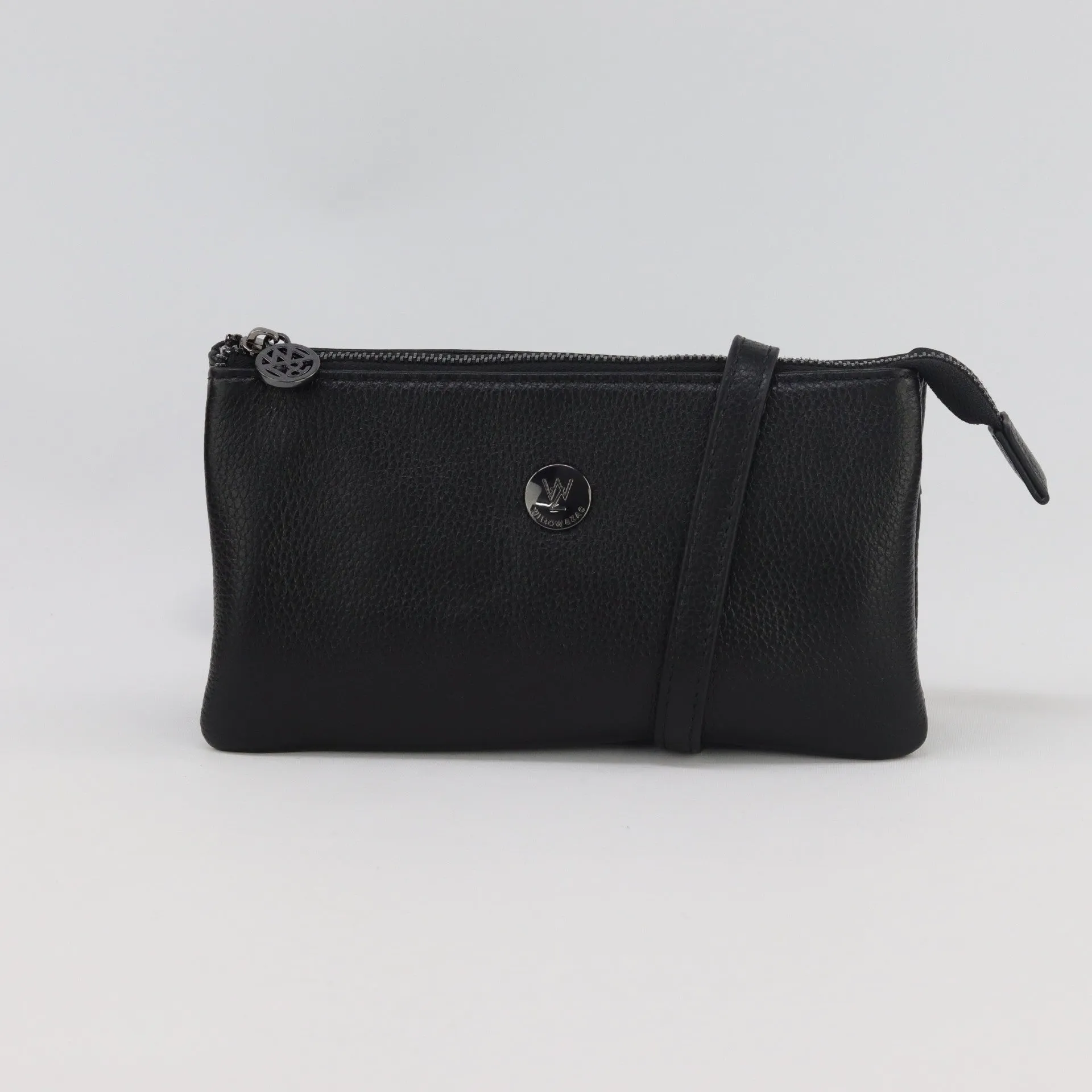 Evie pebbled leather clutch crossbody