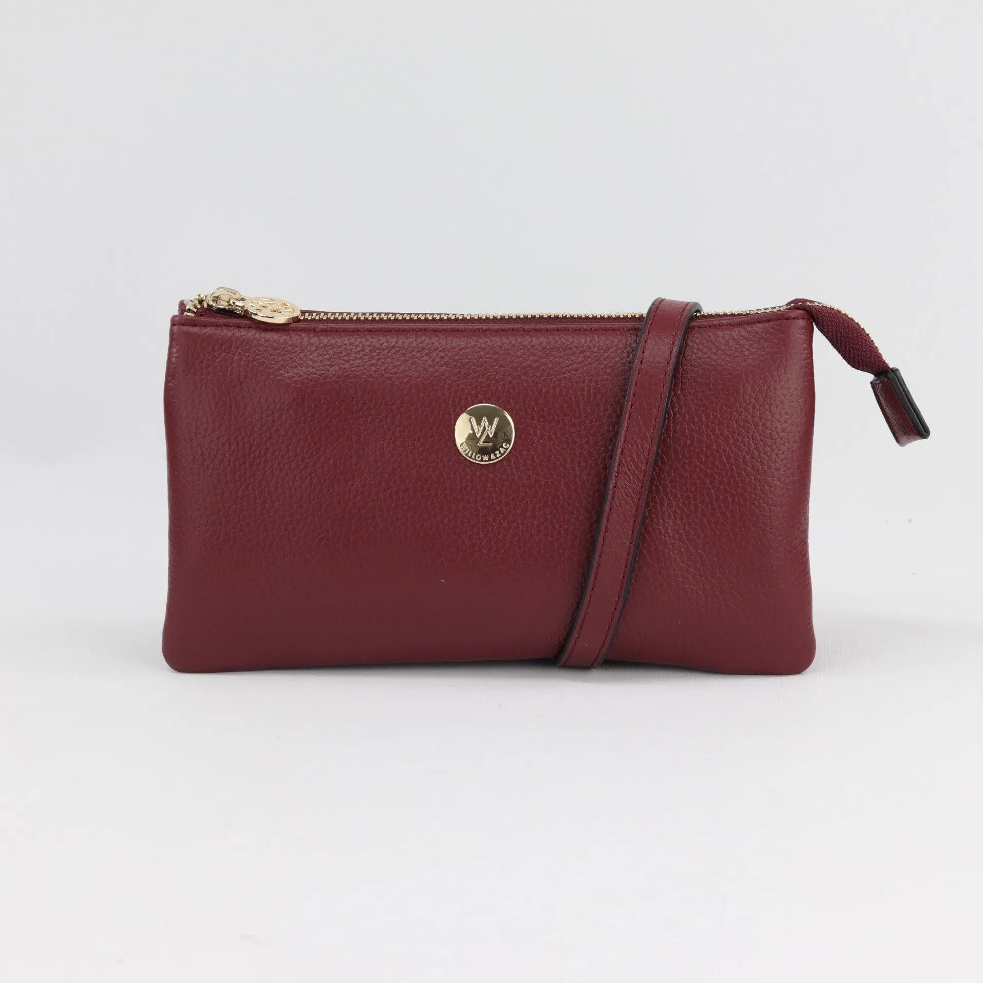 Evie pebbled leather clutch crossbody