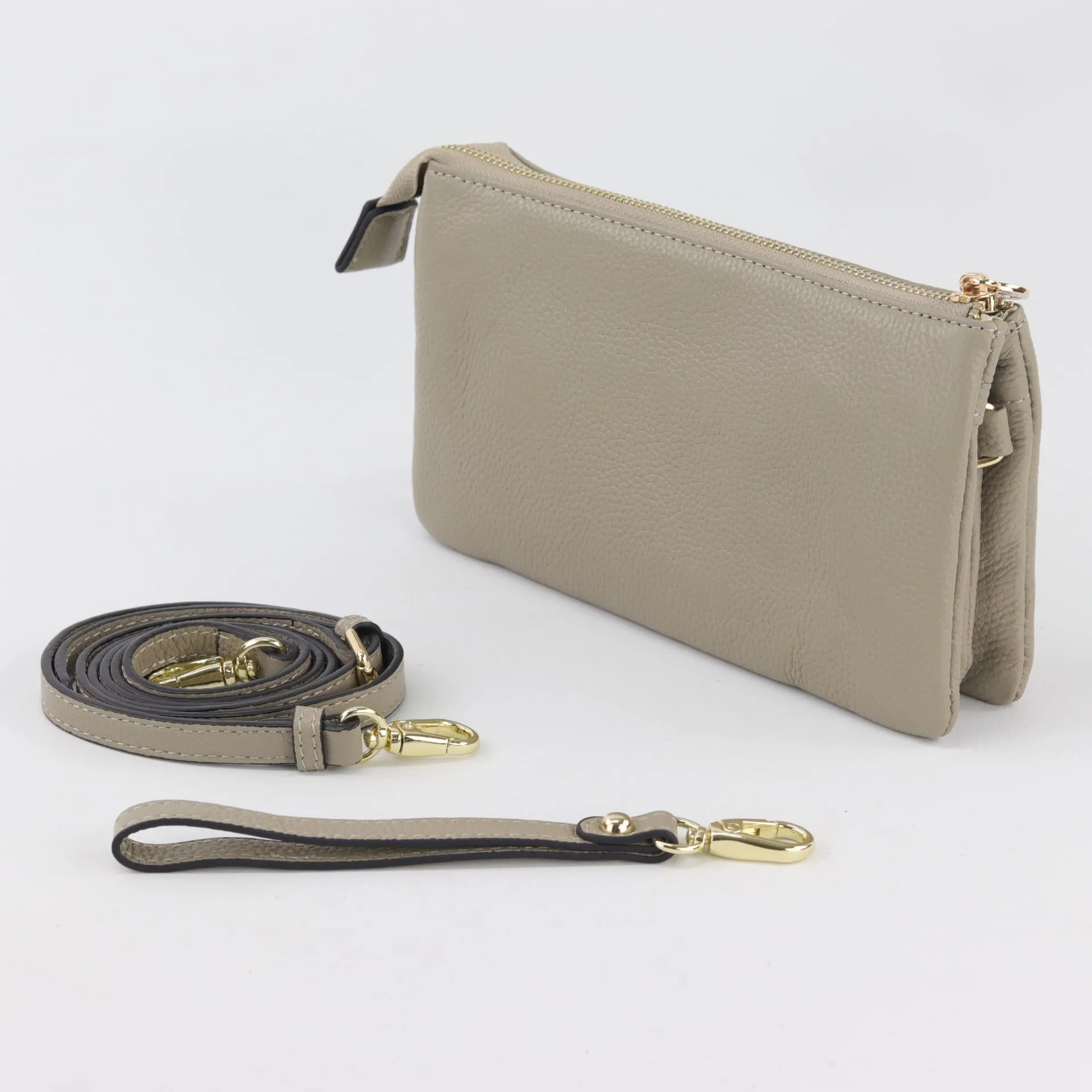 Evie pebbled leather clutch crossbody