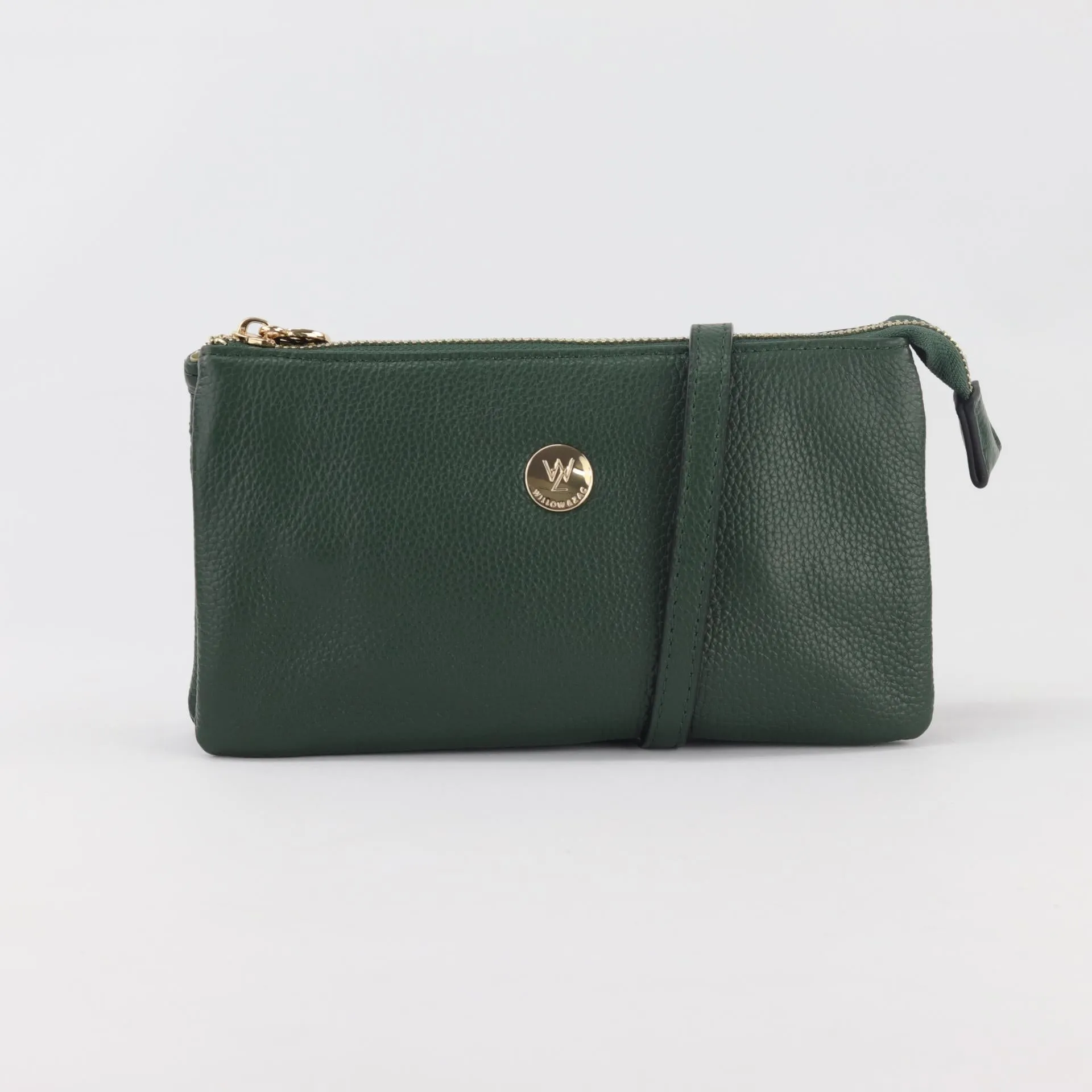 Evie pebbled leather clutch crossbody