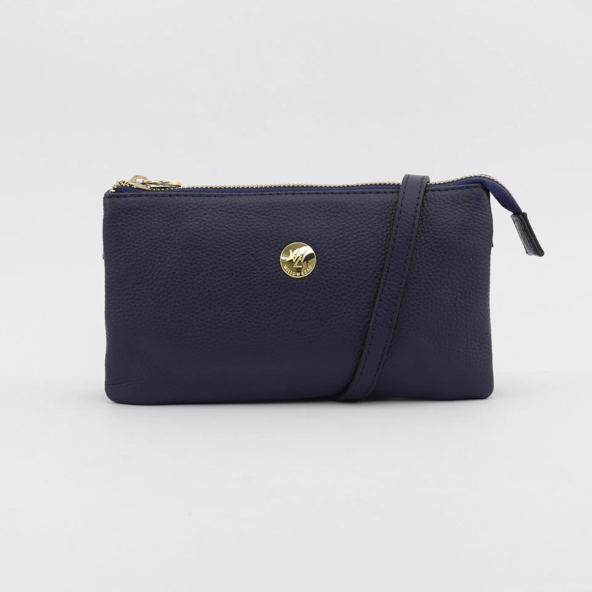 Evie pebbled leather clutch crossbody