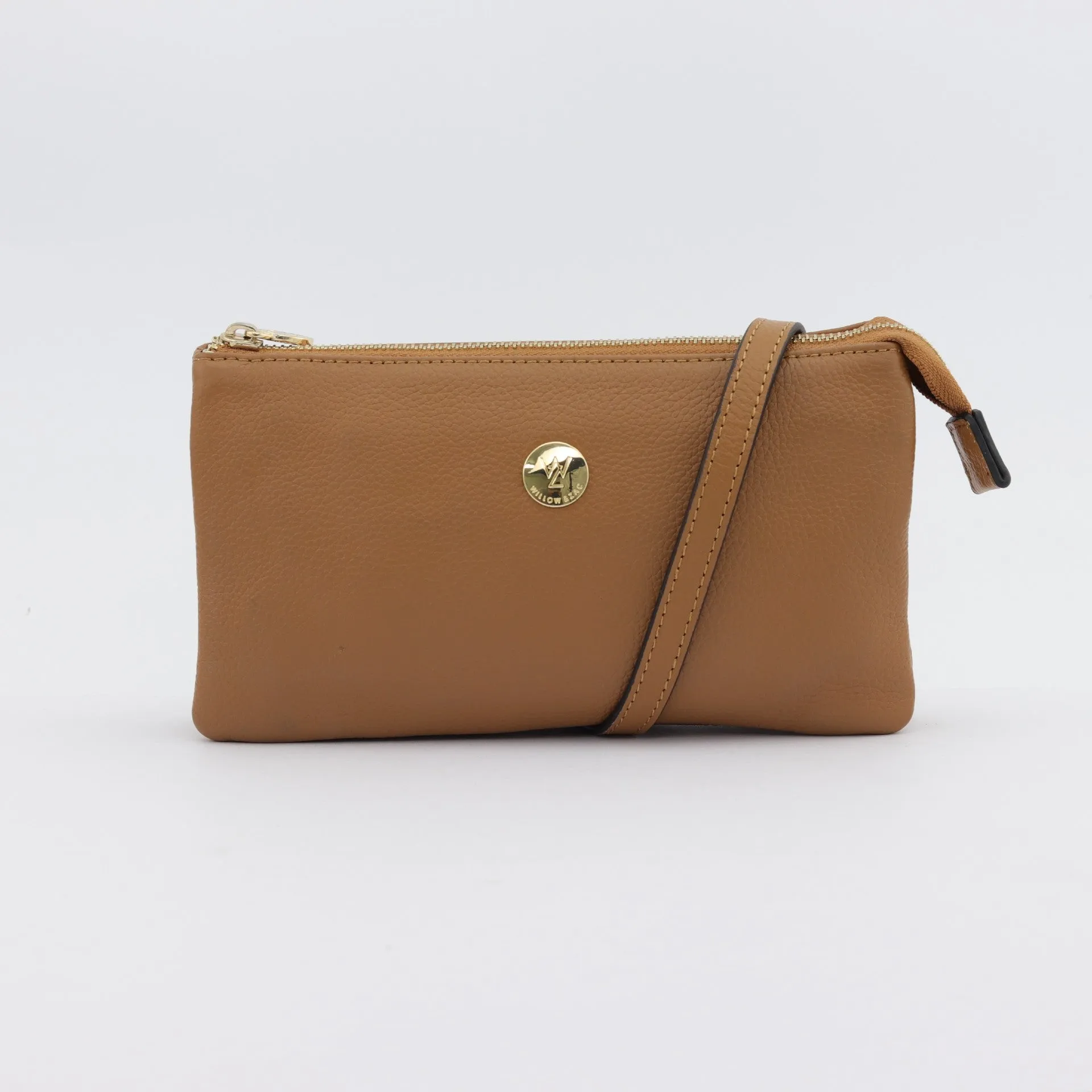 Evie pebbled leather clutch crossbody