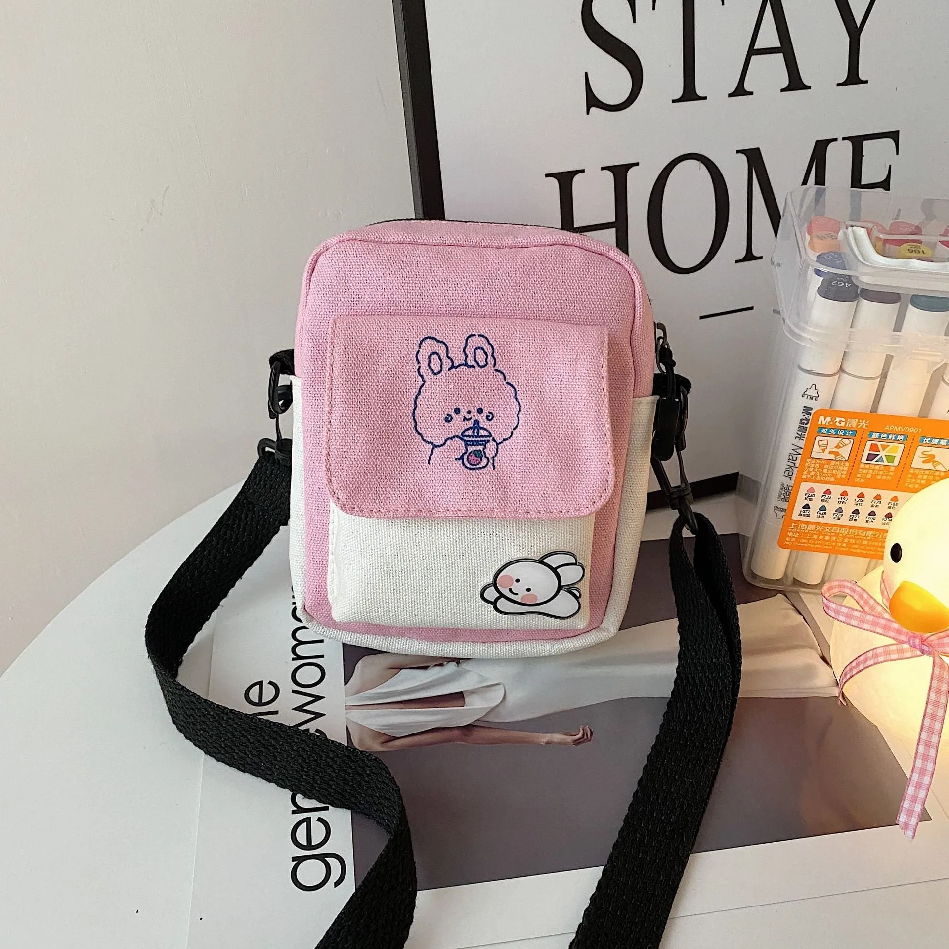 Funny Bunny Canvas Side Bag | NEW