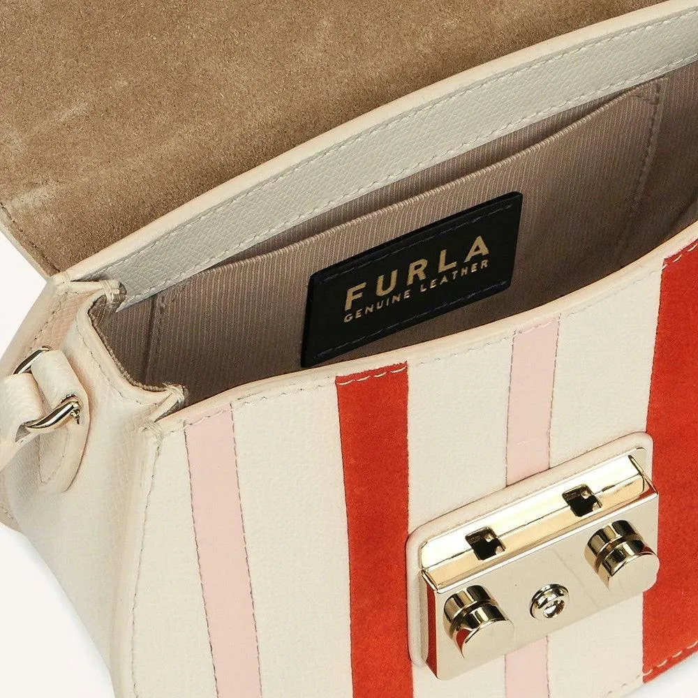 Furla Metropolis Mini Crossbody Round - Tangerine   Beige