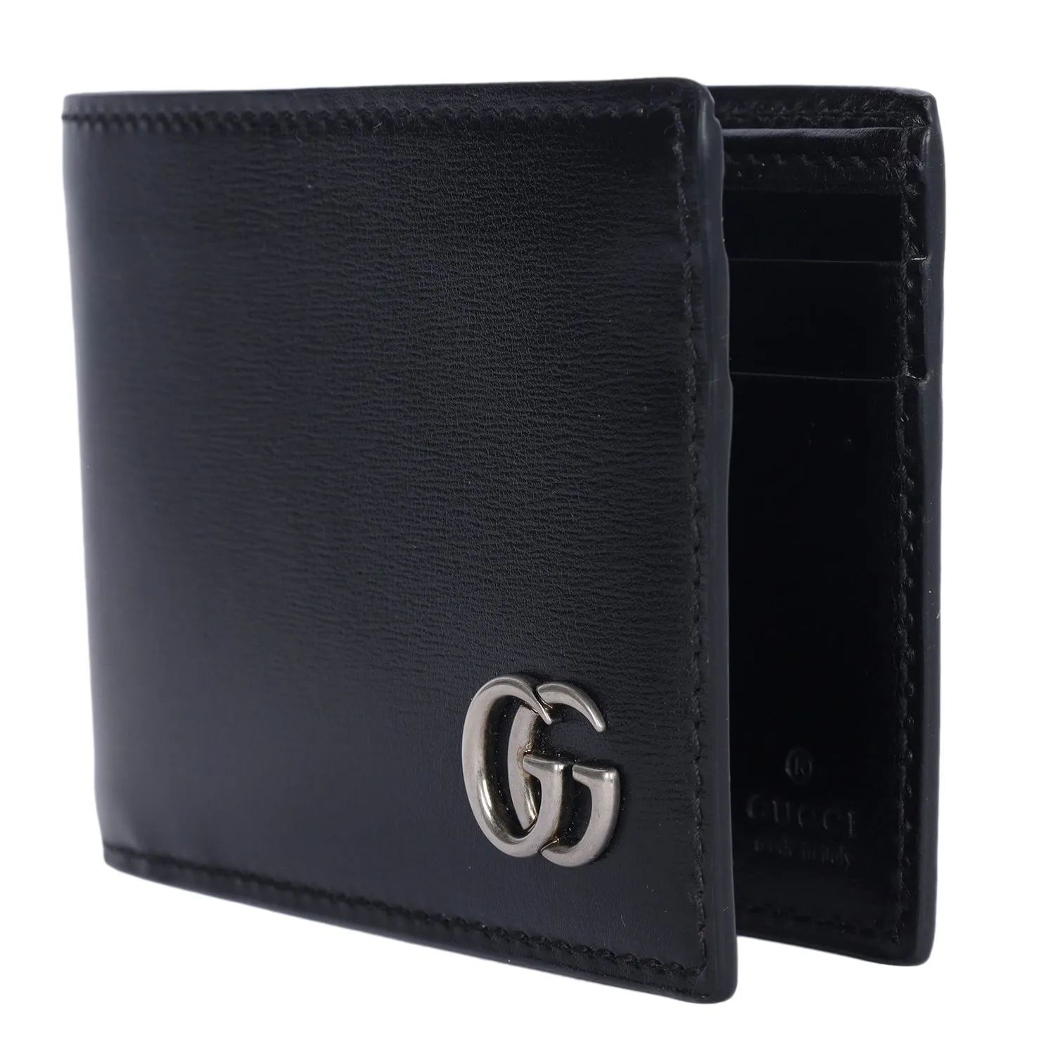 GG Marmont Black Leather Bi Fold Wallet (Authentic)