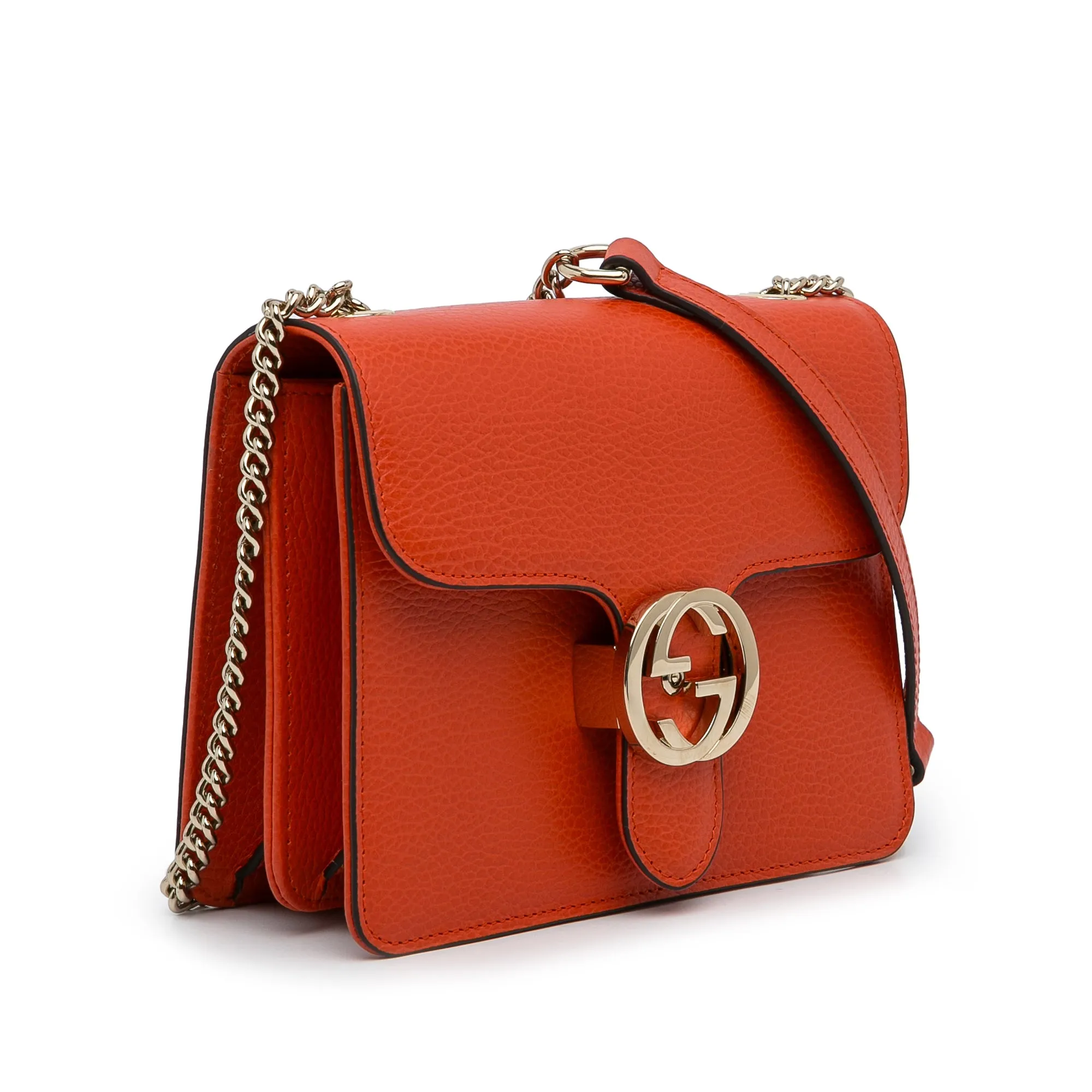 Gucci Interlocking G Small Orange Dollar Calfskin