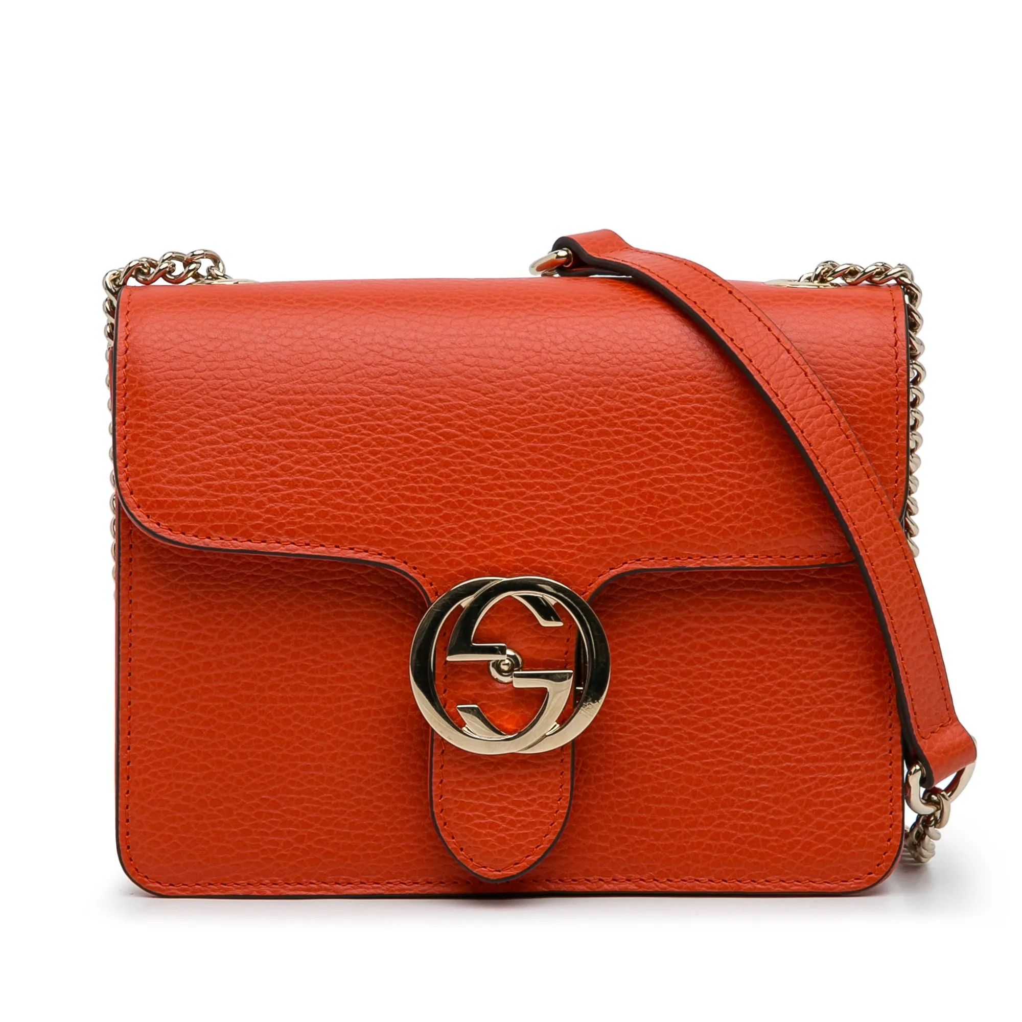 Gucci Interlocking G Small Orange Dollar Calfskin