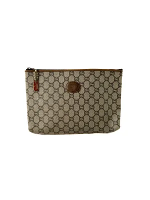 Gucci Plus signature vintage coated canvas clutch