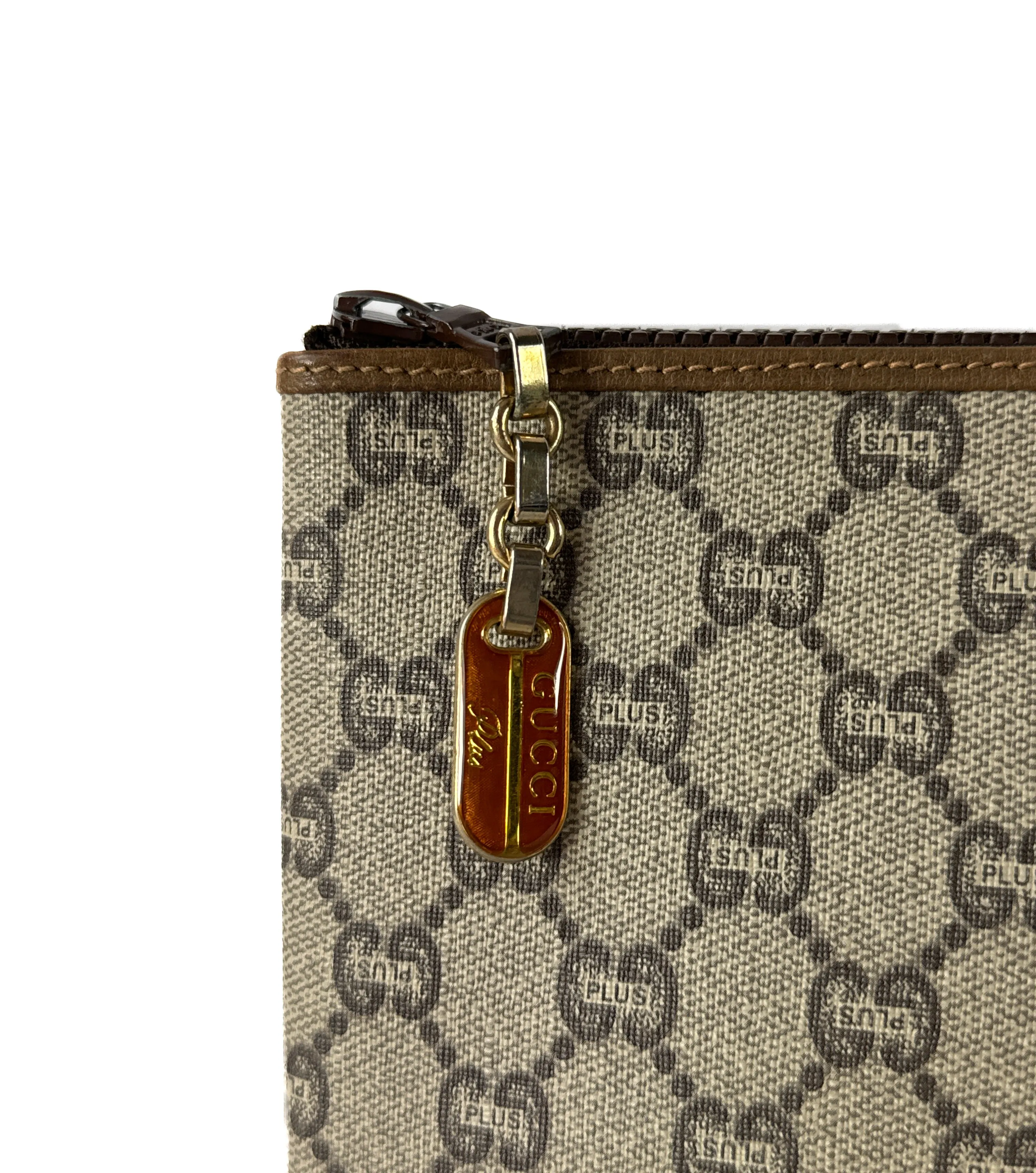 Gucci Plus signature vintage coated canvas clutch