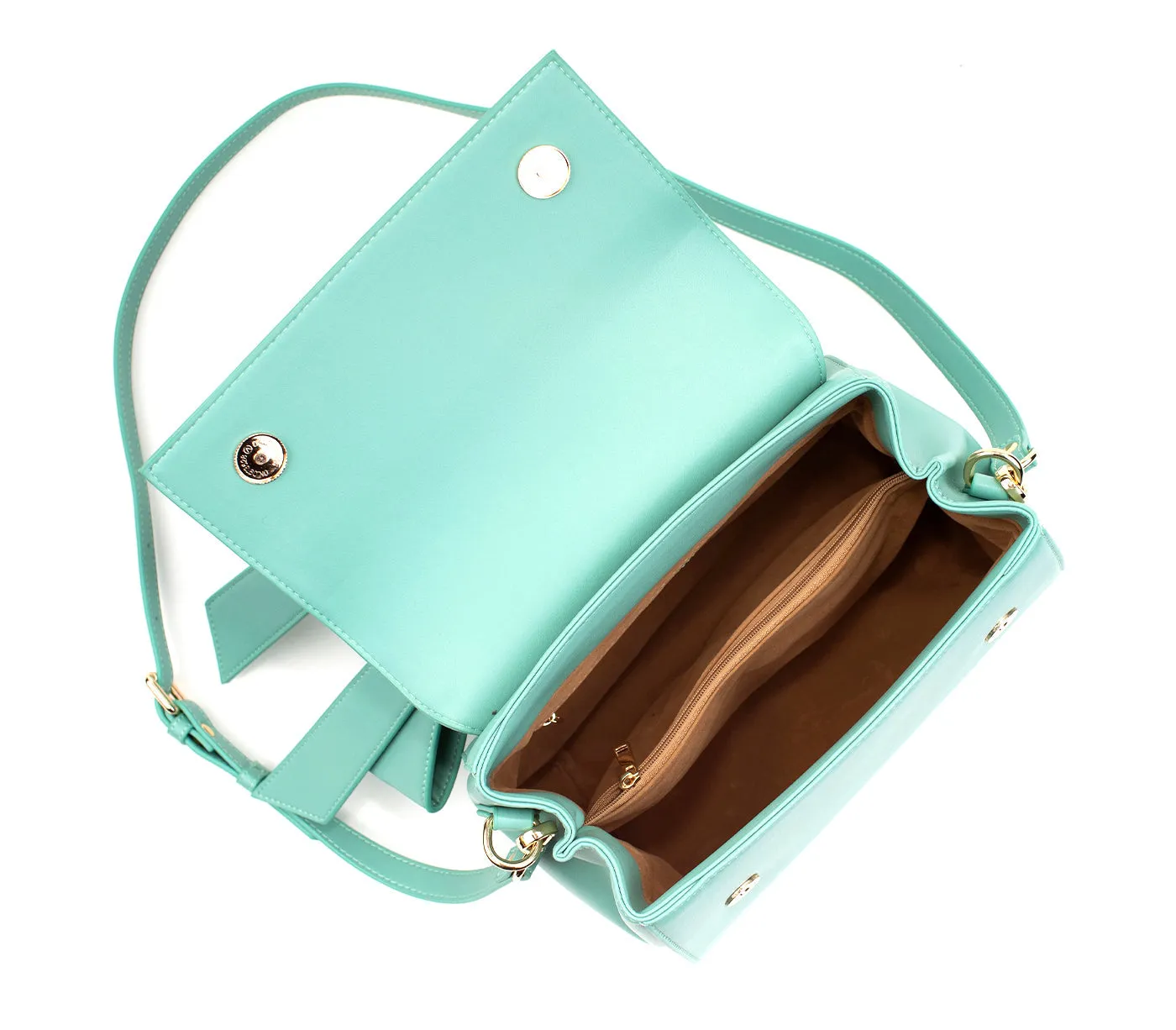 Gunas New York Cottontail Cyan Vegan Leather Satchel Bag