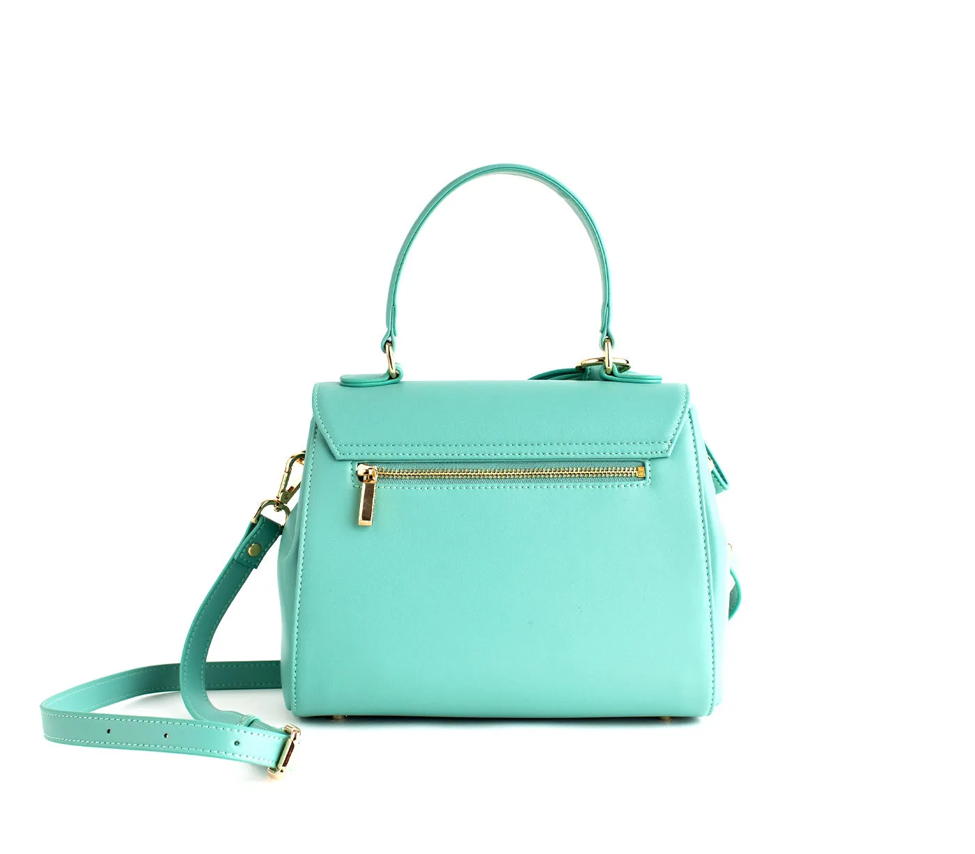 Gunas New York Cottontail Cyan Vegan Leather Satchel Bag