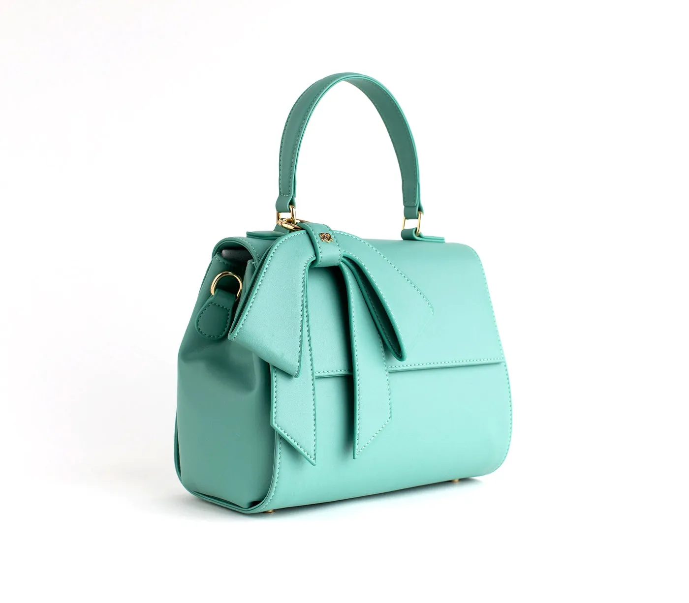 Gunas New York Cottontail Cyan Vegan Leather Satchel Bag