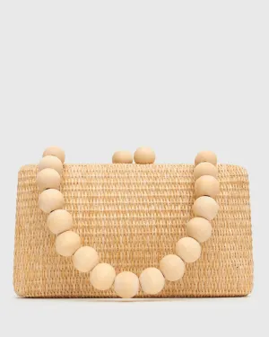 HAPPY Raffia Clutch Bag