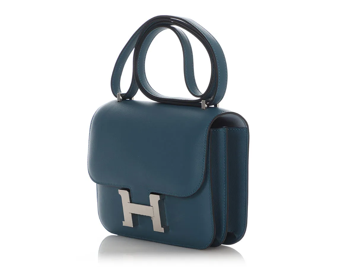 Hermès Bleu Colvert and Bleu Lin Swift Constance Verso 18