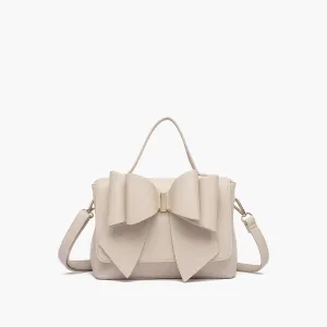 Instant Shipping! Eva Double Bow Satchel - Beige