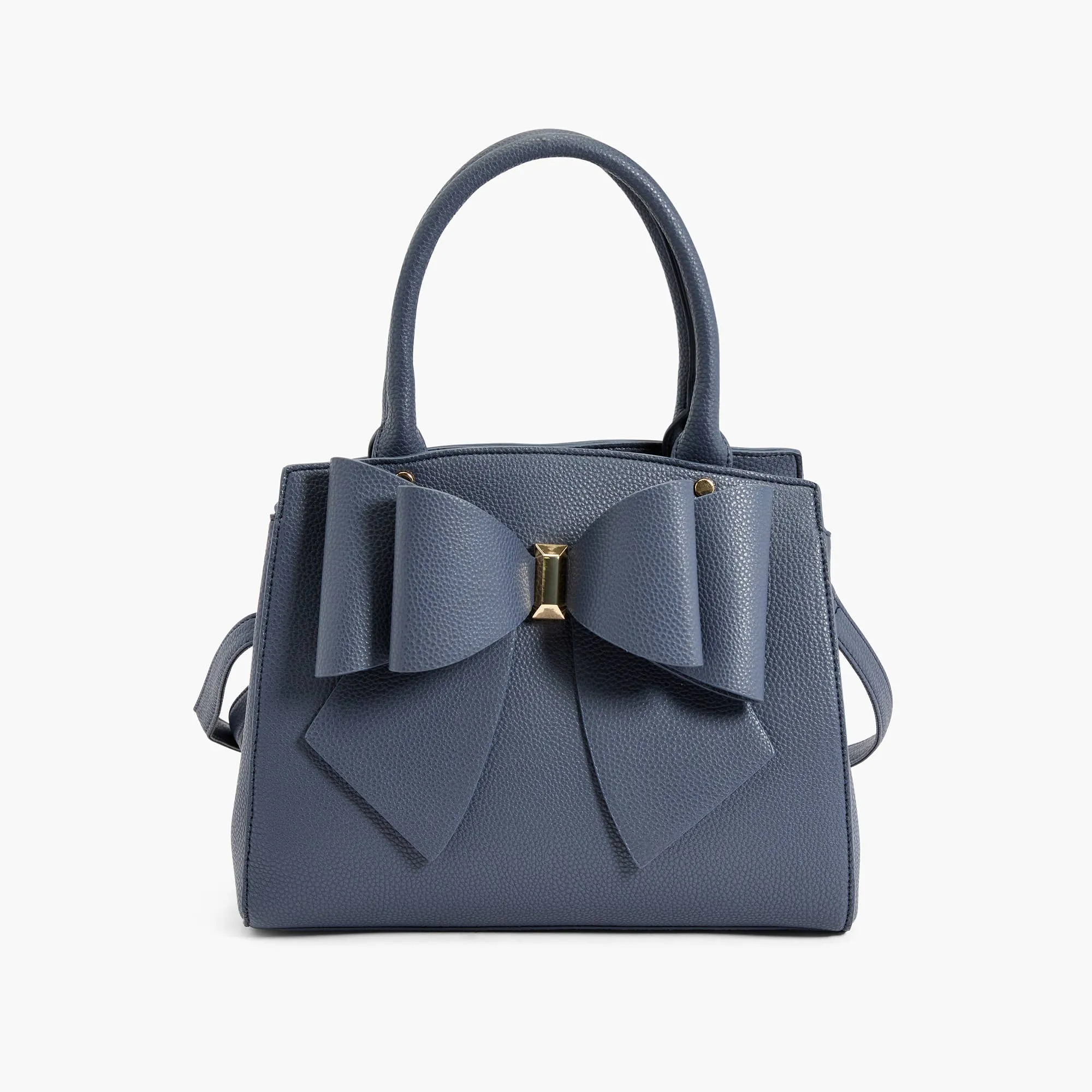 Instant Shipping! Park Double Bowtie Top Handle Satchel - Navy