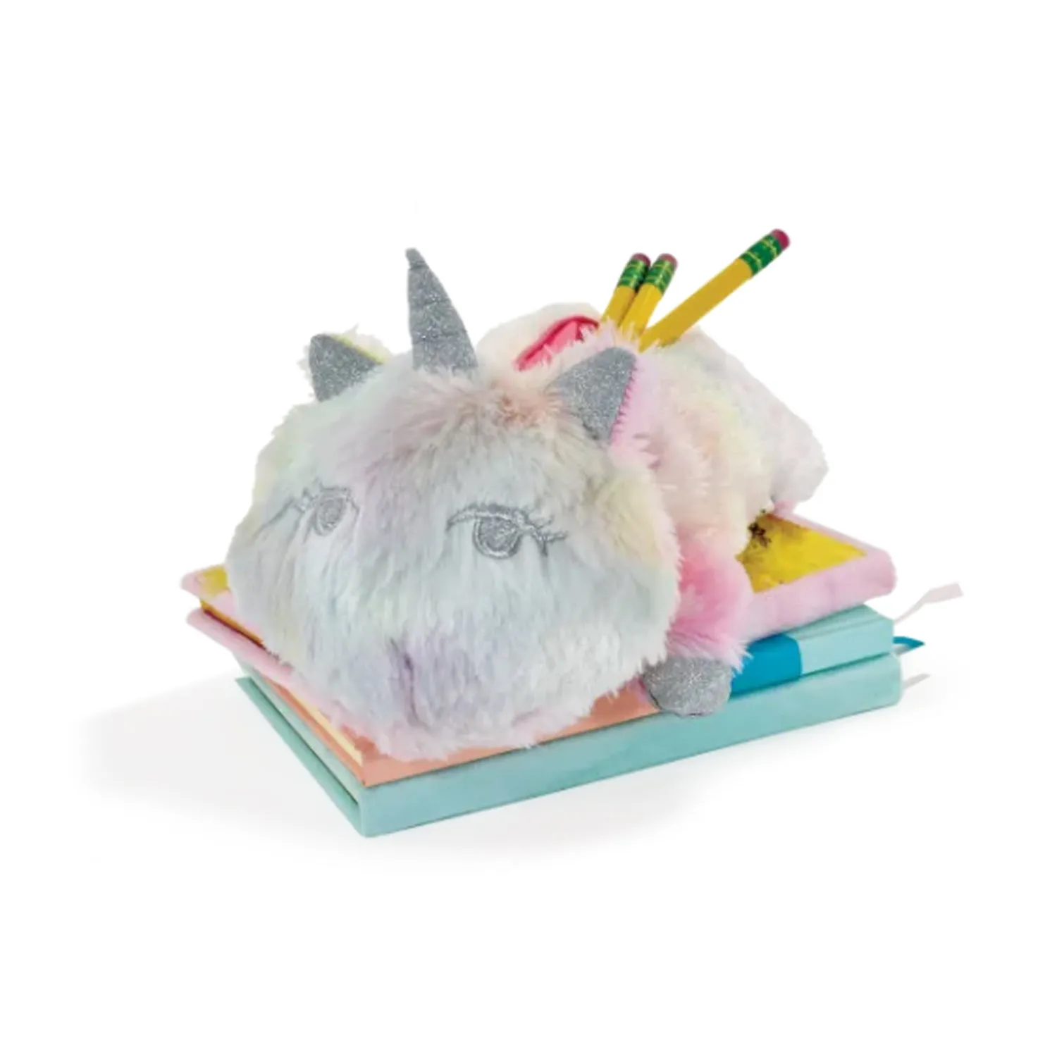 Iscream Unicorn Tie Dye Furry Pencil Case